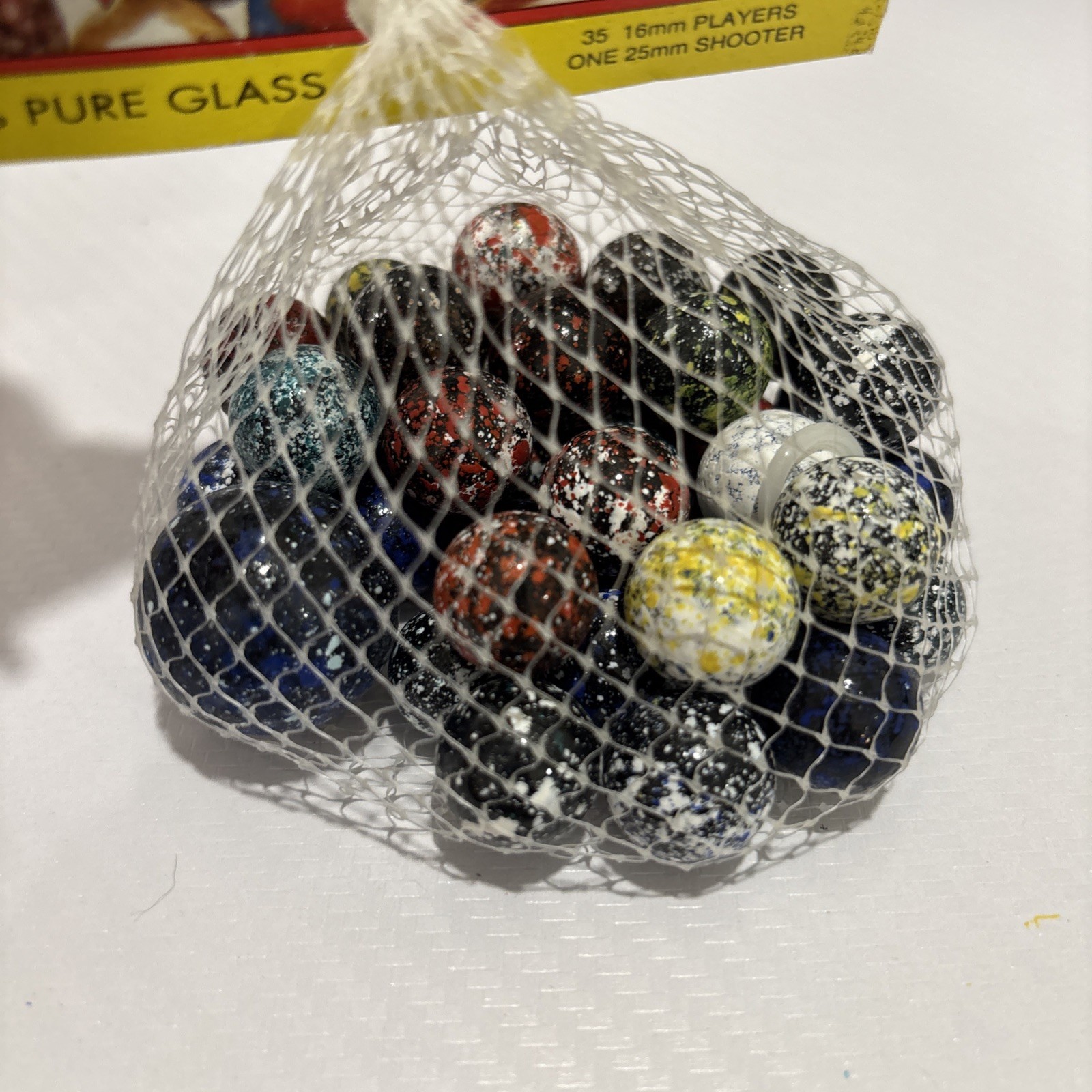 “GALAXIES” VACOR MEGA MARBLES Vintage 1990s Net Bag 35 16mm/1 25mm Shooter