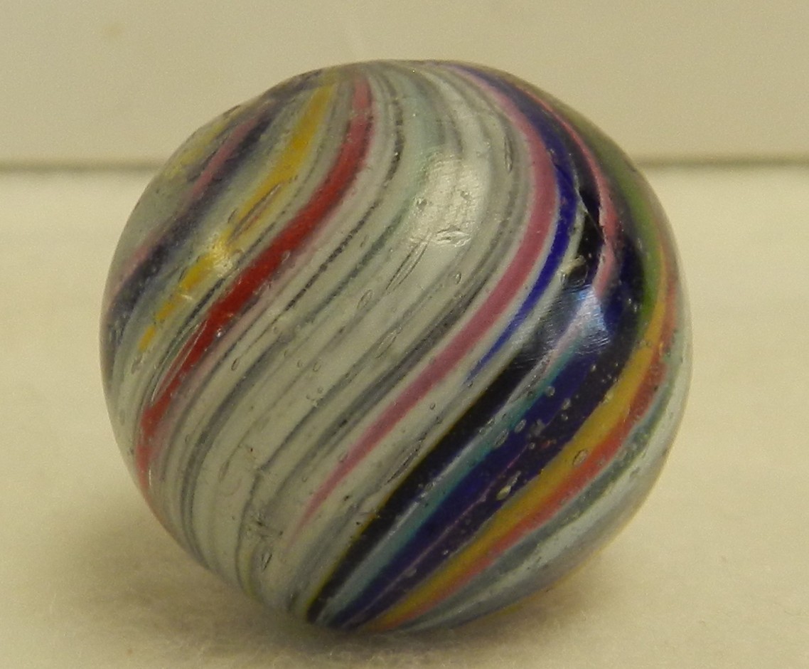 #20546m Large .91 Inches Vintage German Handmade Onionskin Shooter Marble
