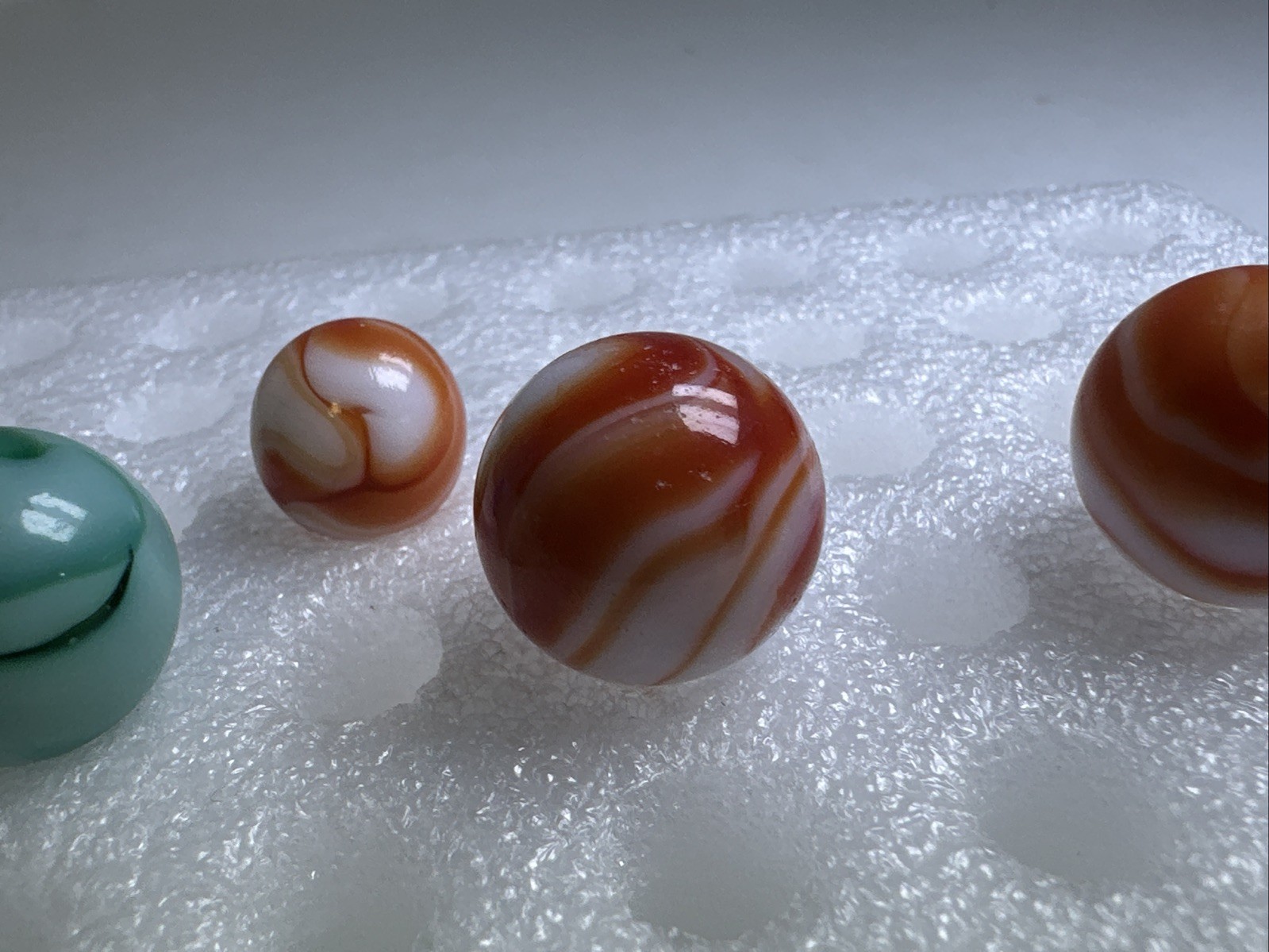 350 Lot Of 6 Vintage Alley Agate Swirl Marbles! .535-.735”