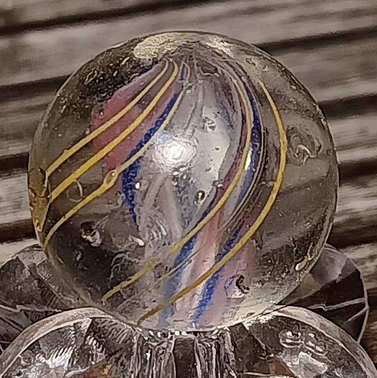 German Divided Core Swirl Marble. .66″ Good. Antique Handmade Marble.