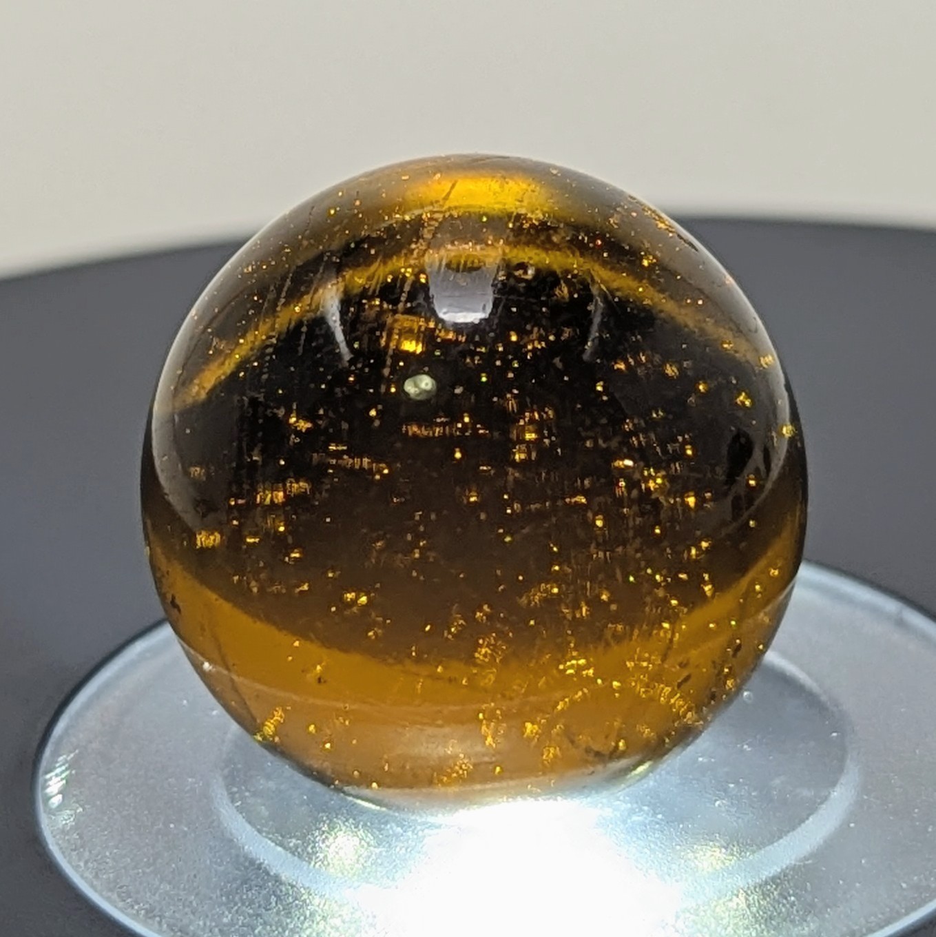 Cac. Christensen Agate Co. Amber Glass Marble .98″- 25.36 mm Stunning