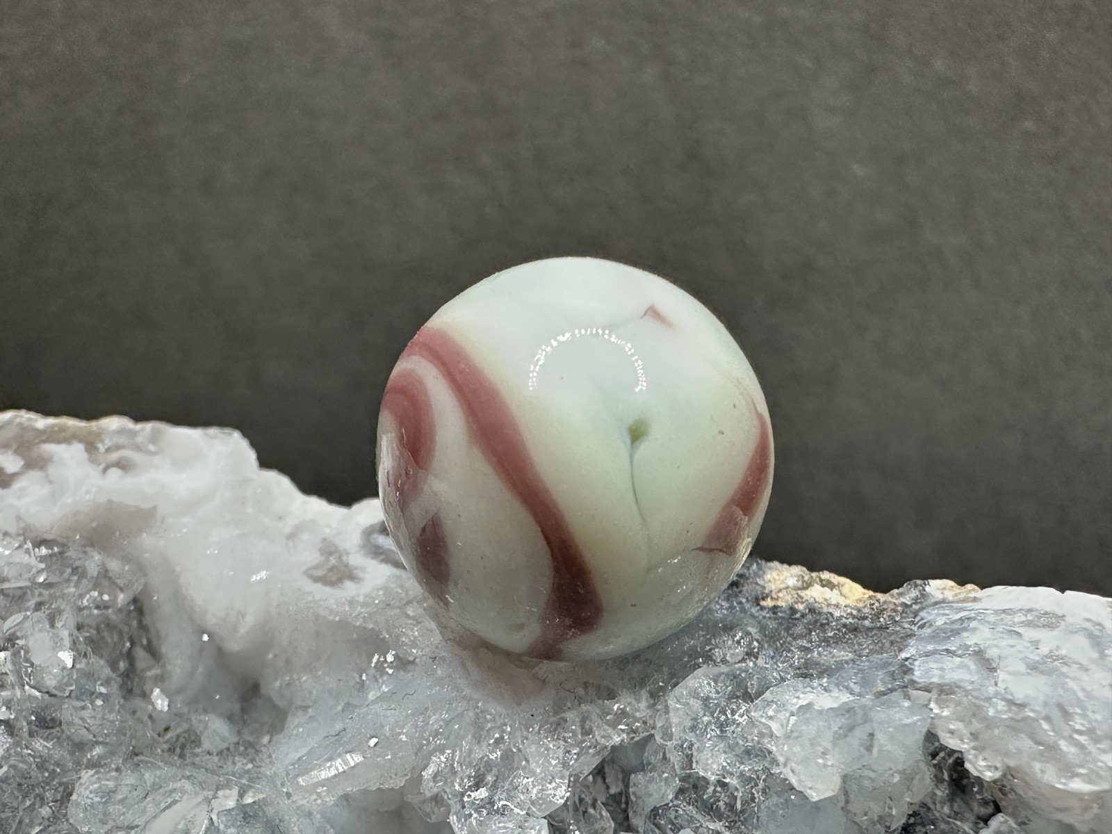 Vintage Alley Agate West Virginia Swirl Marble – Lavender Purple & White – .62″