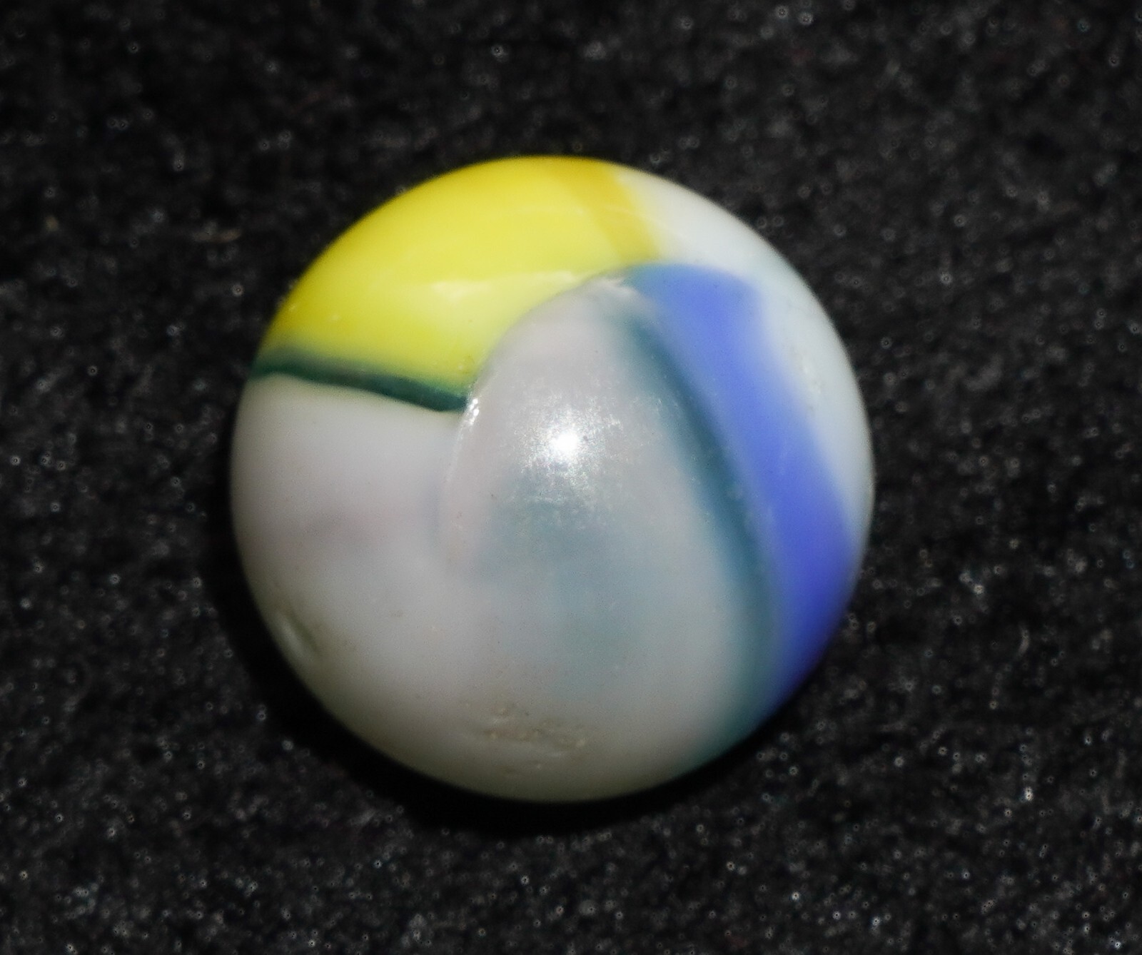 Vintage Vitro Tiger Eye 5 Color Rainbo Yellow Blue Purple White Marble