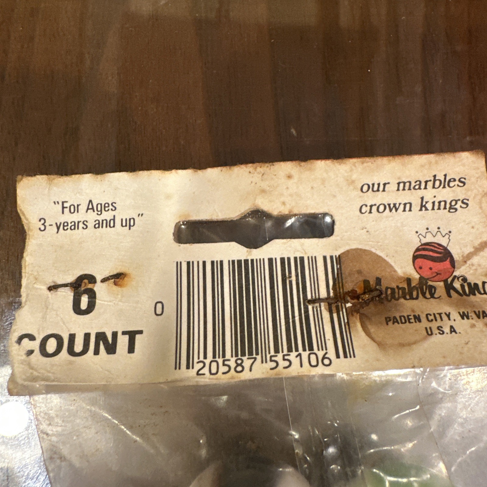 New Old Stock MARBLE King BOWLERS 6 MARBLES IN ORIGINAL PACK, 7/8 inch T43