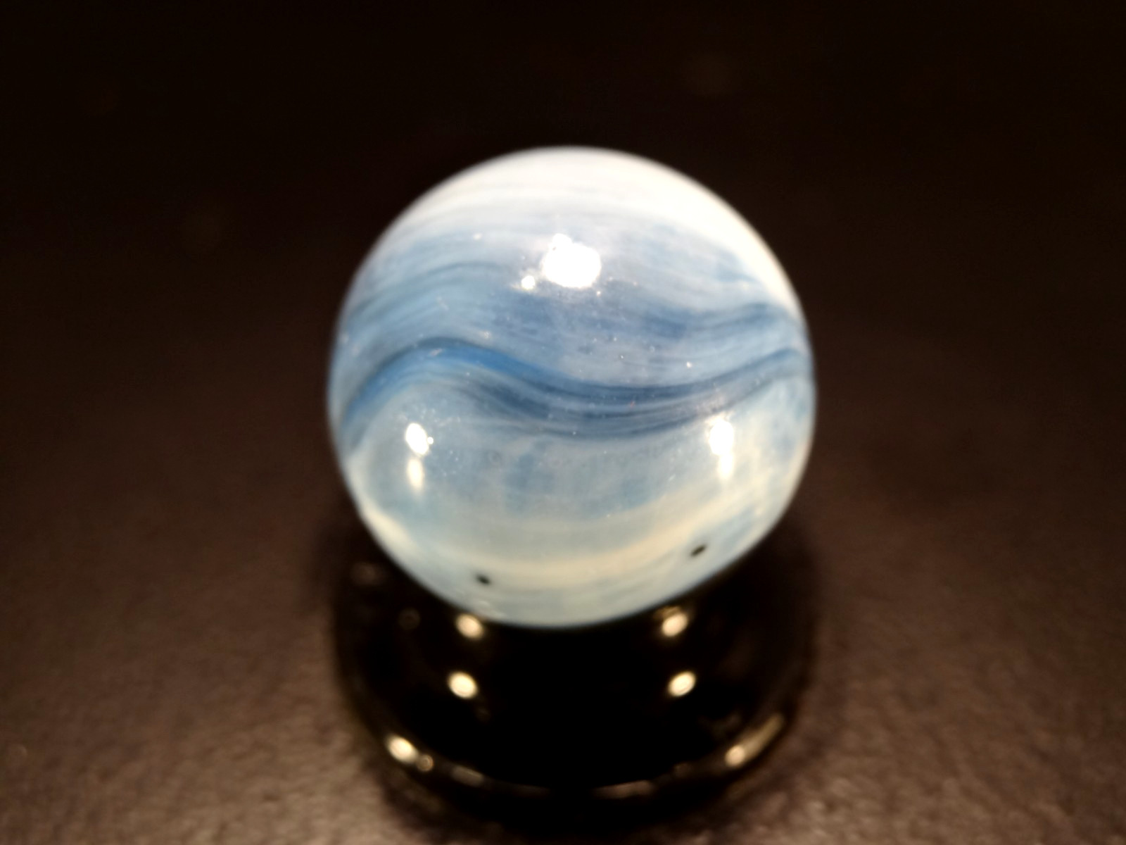Master Marble ” RARE SUNBURST ” w/MOONIE GLASS Awesome colors Wet Mint