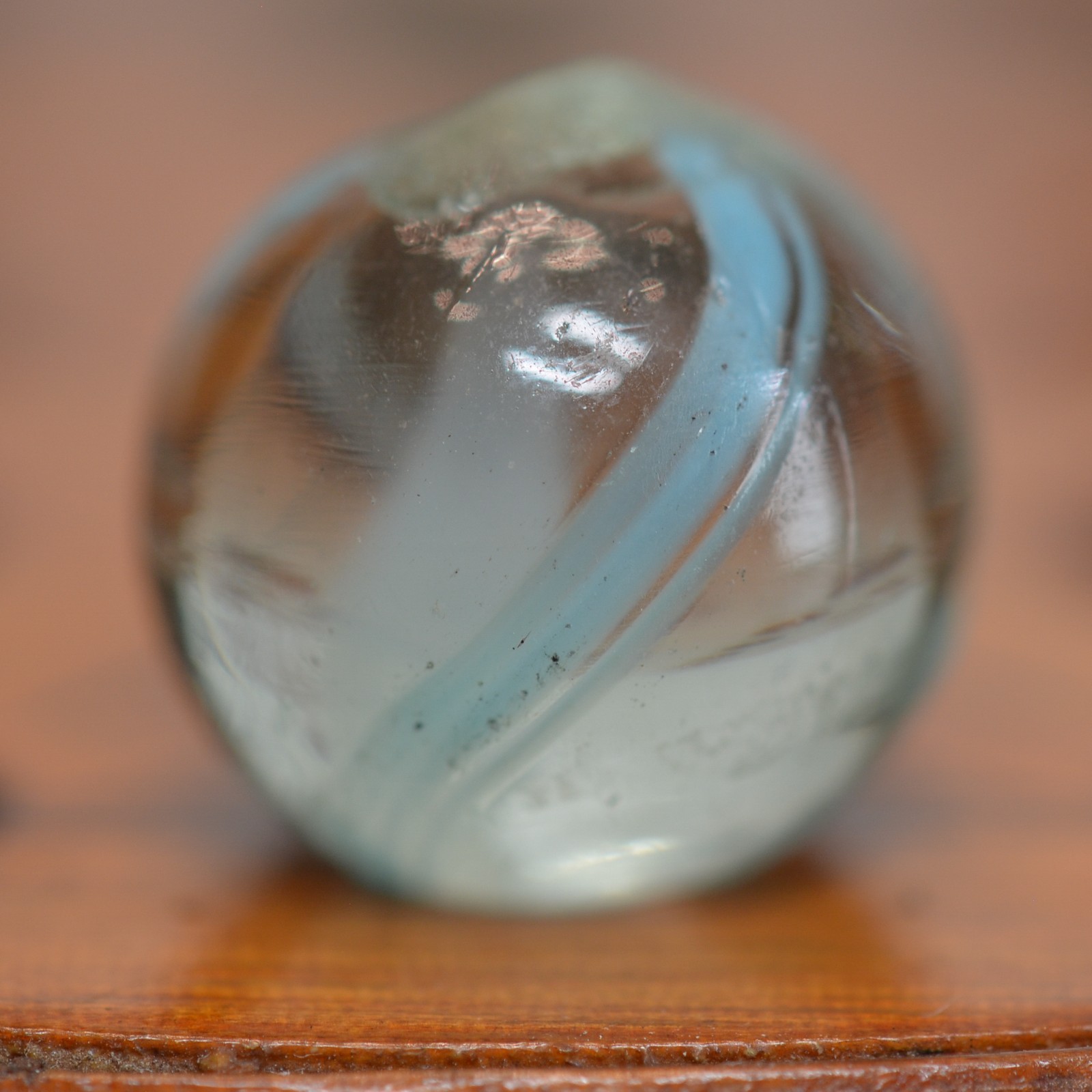 Handmade Banded Ribbon Core Marble, Swirl, 11/16 in, Near Mint, 1860-1920, S1538
