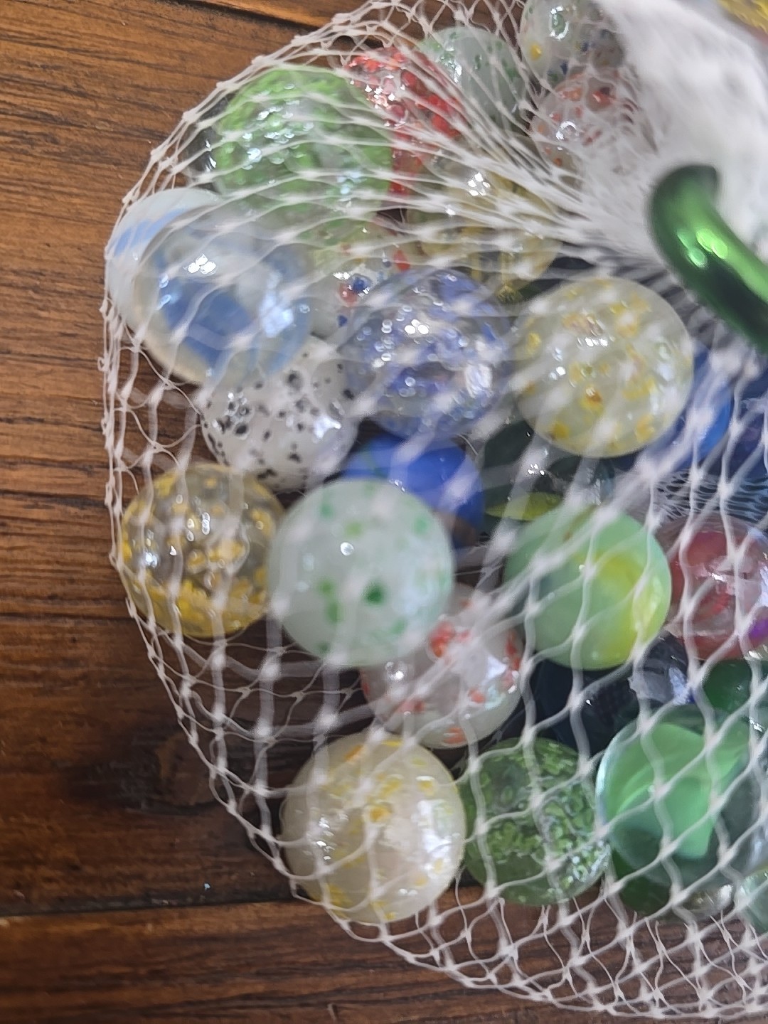Vintage JA-RU Glass Marbles Lot 3 Bags With Shooters And Carabiner