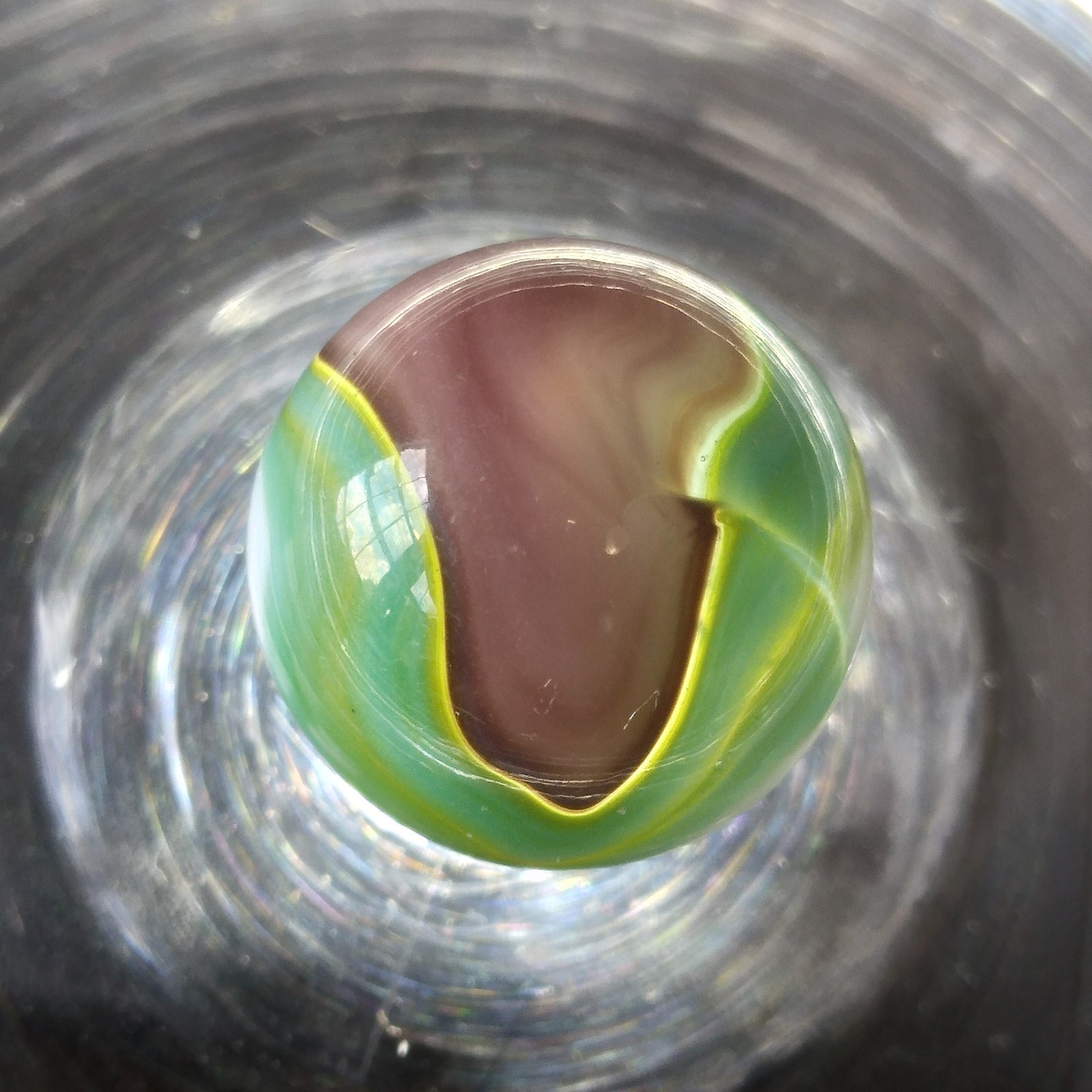 .61 Vitro Agate Tiger Eye Conqueror Wedding Cake White, Green Aventurine Marble