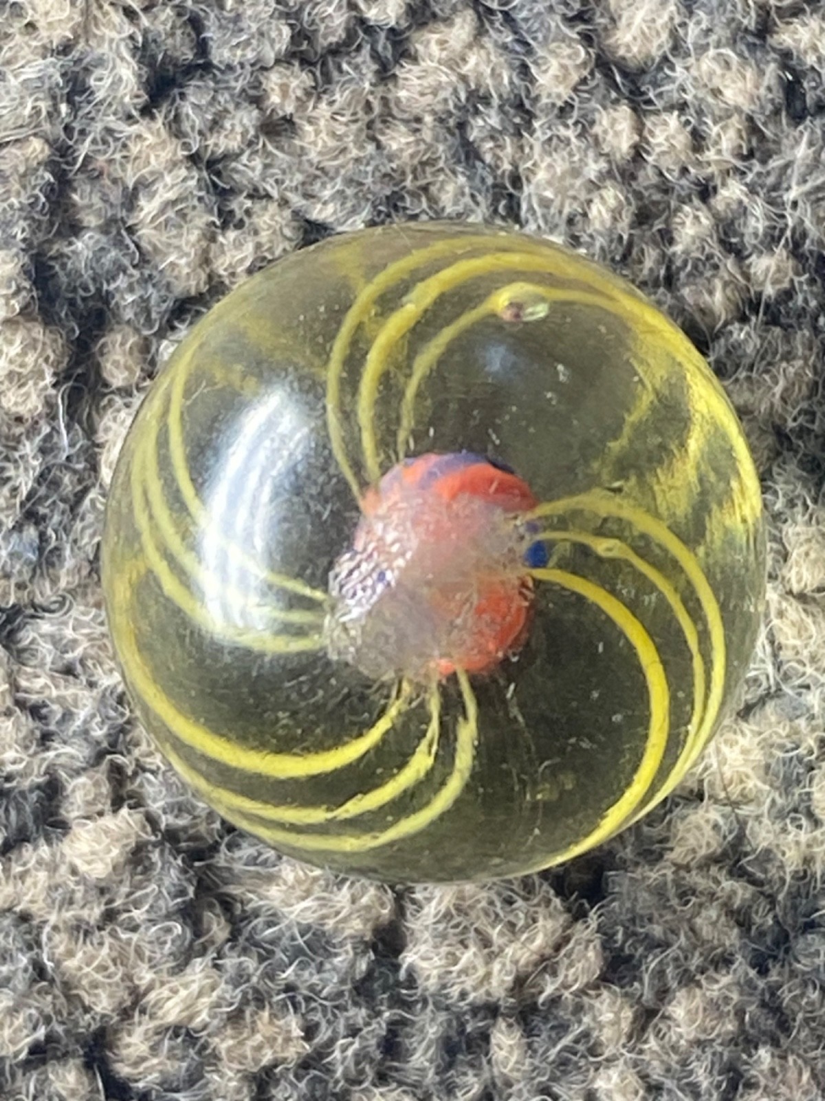 Antique German Marble multi coloured solid core 17mm MINT