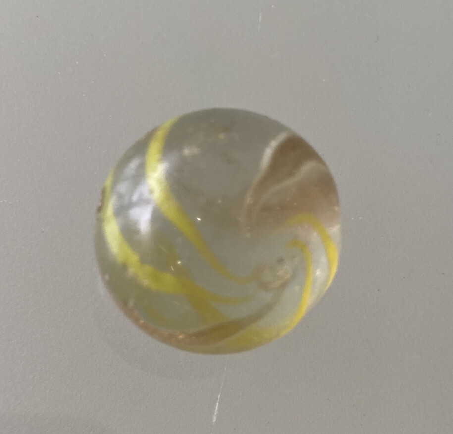Banded Lutz Marble Yellow Banded Lutz Marble Vintage Marbles 20 mm