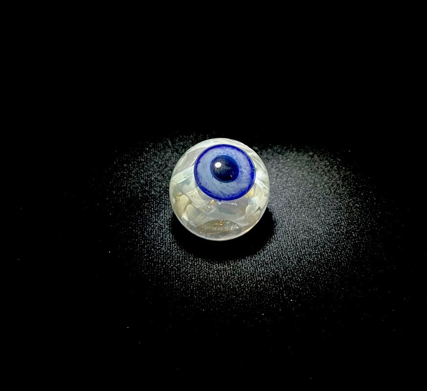 .94” “Close Encounters” Eye .999% Fine Silver Design Glass Art Eyeball Marble