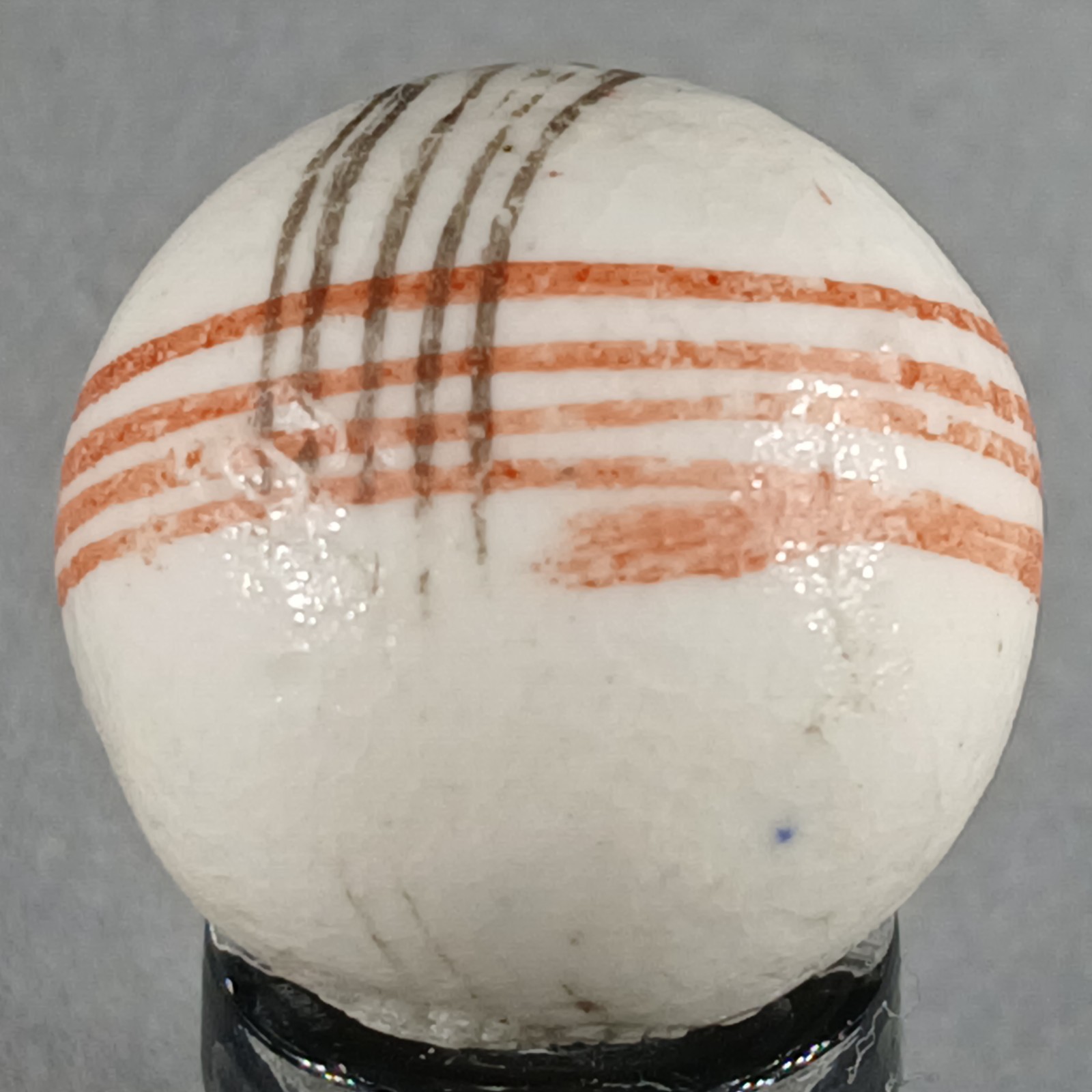 Vintage German Handmade China Glazed Lined Marble .67 Inches NM Condition