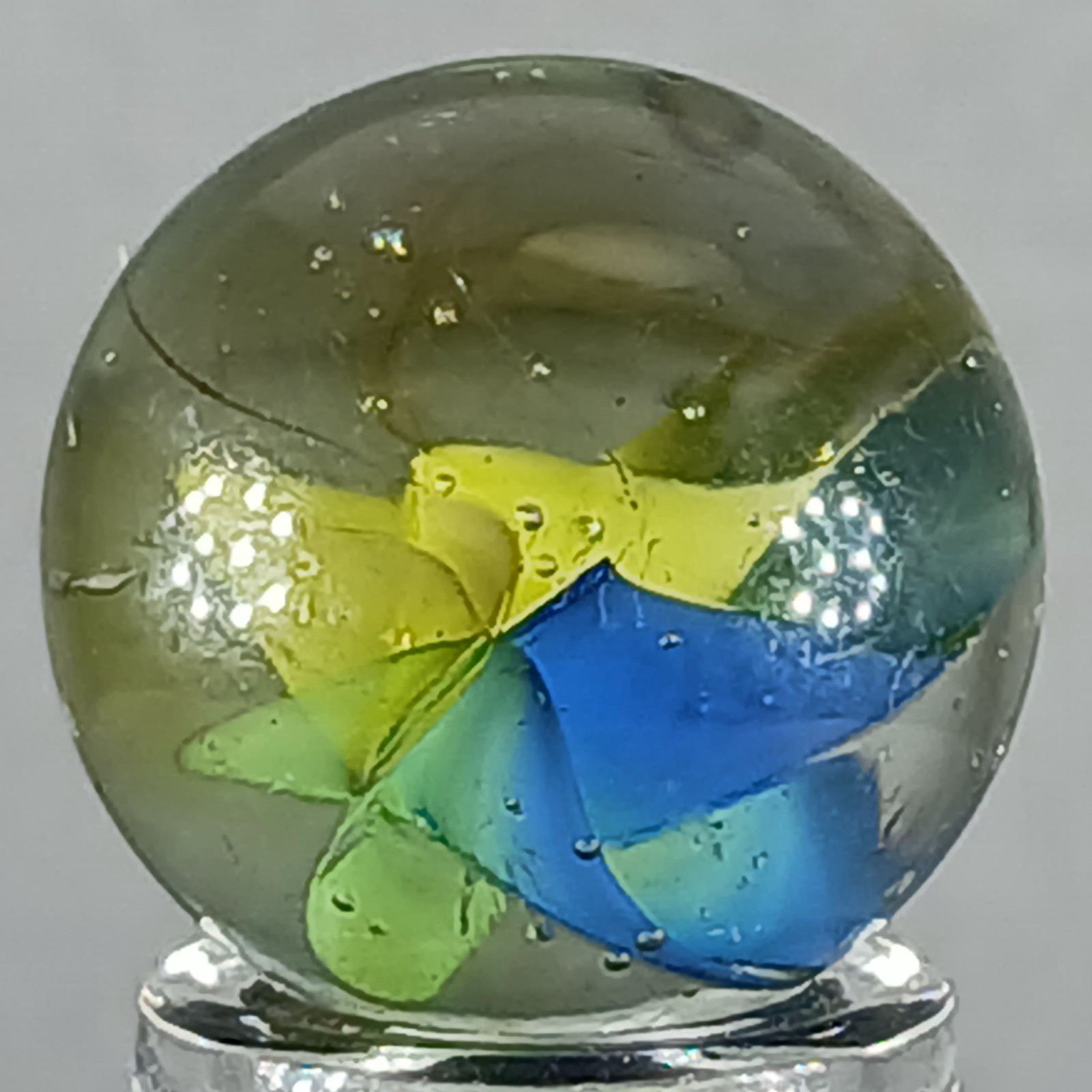 Vintage Tri-Color Hybrid Cat’s Eye Marble .62 Inches Near-Mint Condition