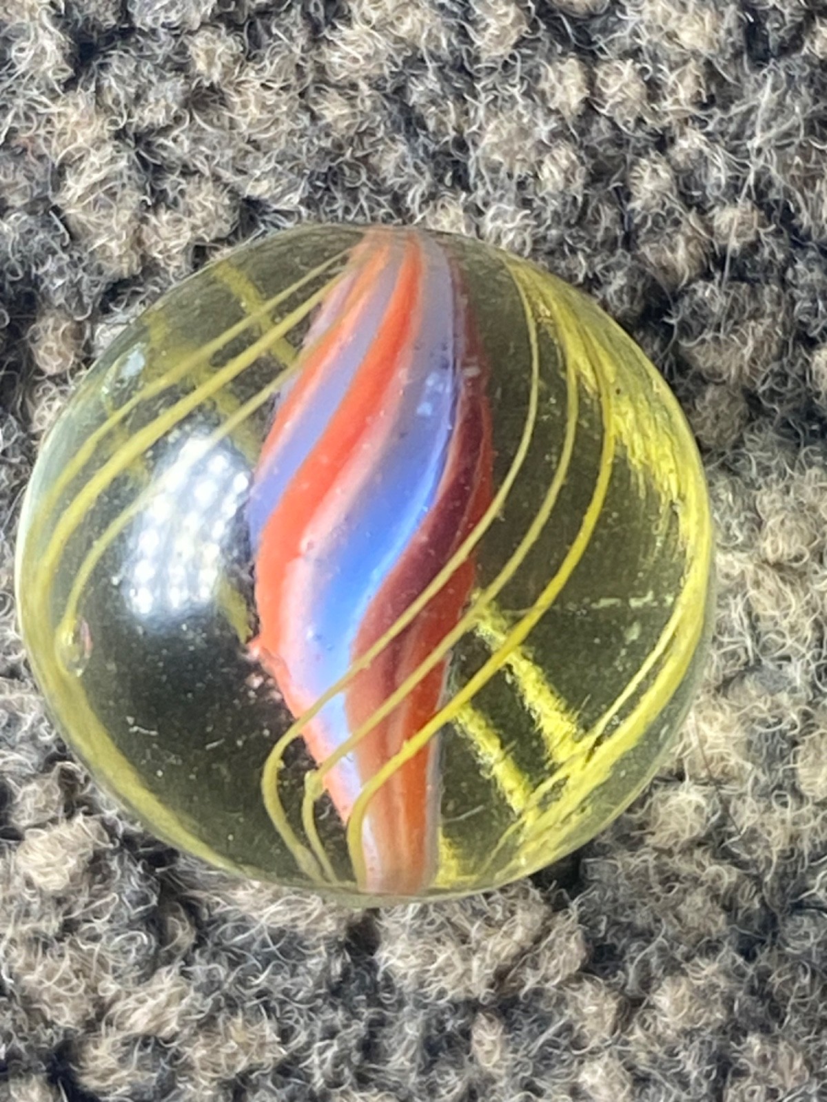 Antique German Marble multi coloured solid core 17mm MINT