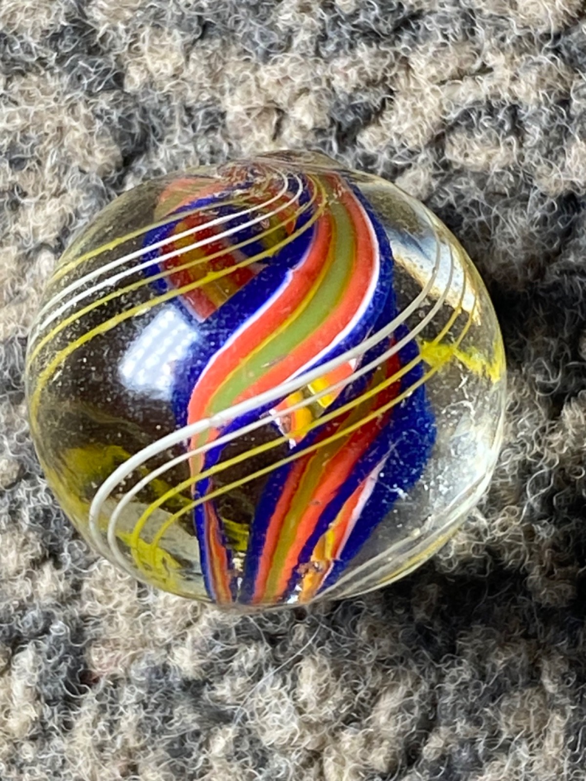 Antique German Marble colourful divided core 16mm 0.62 wet mint