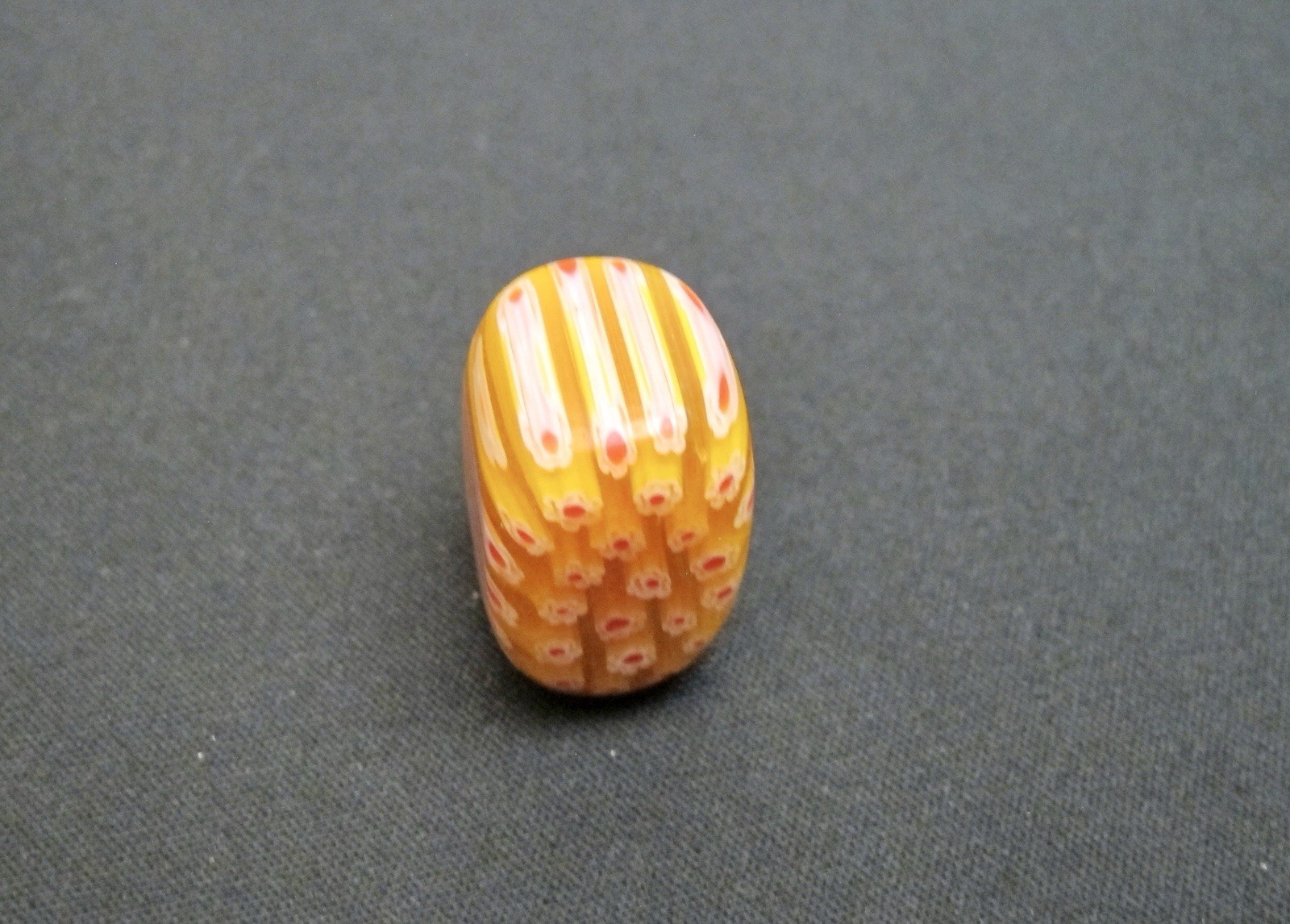 “ITALY” Vintage Murano Millefiori Glass multi-colored floral Bead- Yellow Pillow
