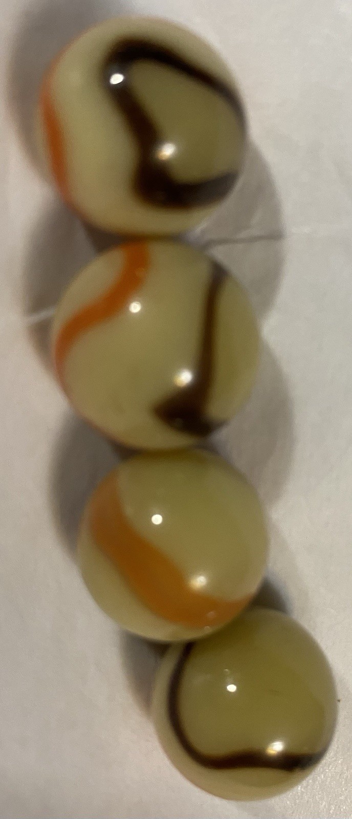 Lot Of 4 Valor Giraffe Marbles Tan Brown Orange
