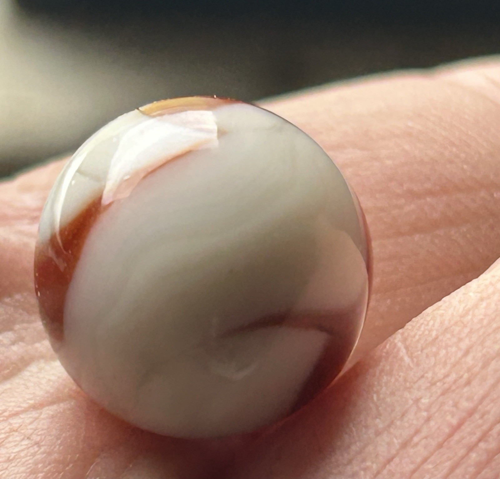 Vintage Heaton Or Alley Agate 0.57” Red Ribbon Swirl Marble Near Mint Condition