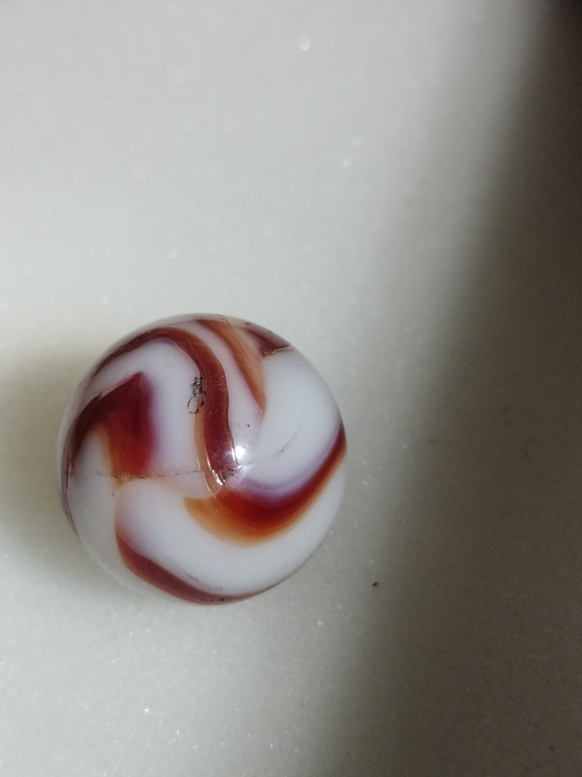 Peltier Red Zebra SHOOTER Marble 13/16 Inches NLR Miller Swirl