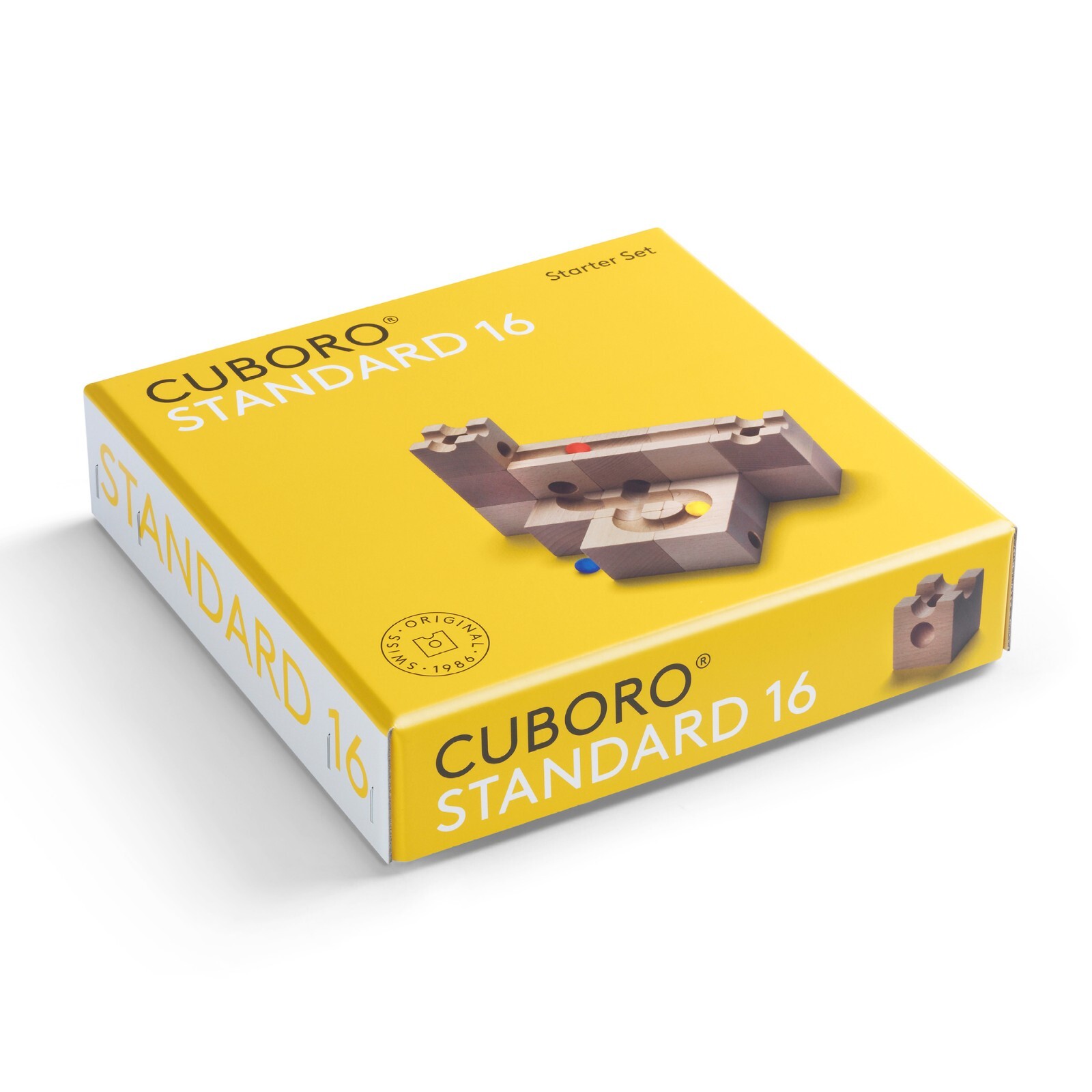 CUBORO STANDARD 16 Starter Set marbles toy construction building wood made Swiss