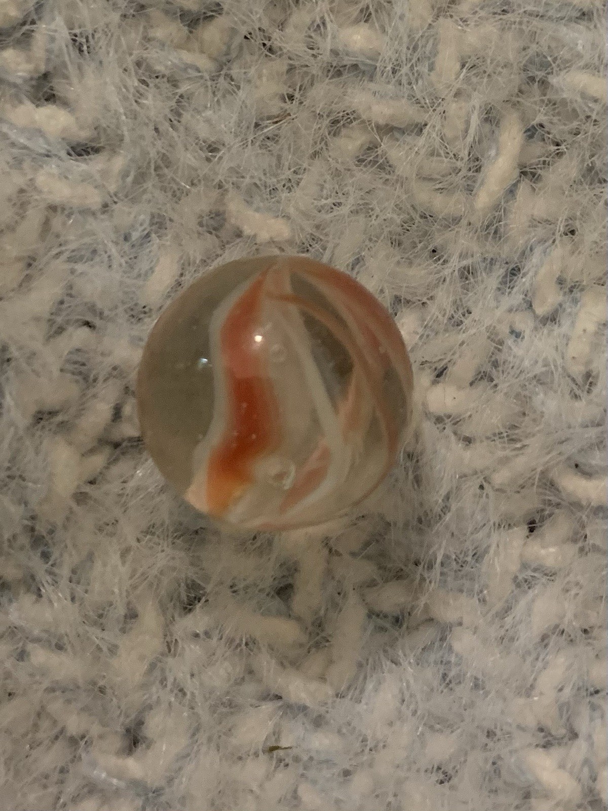 Vitro Hybrid Orange White Six Vane Cat’s Eye Marble