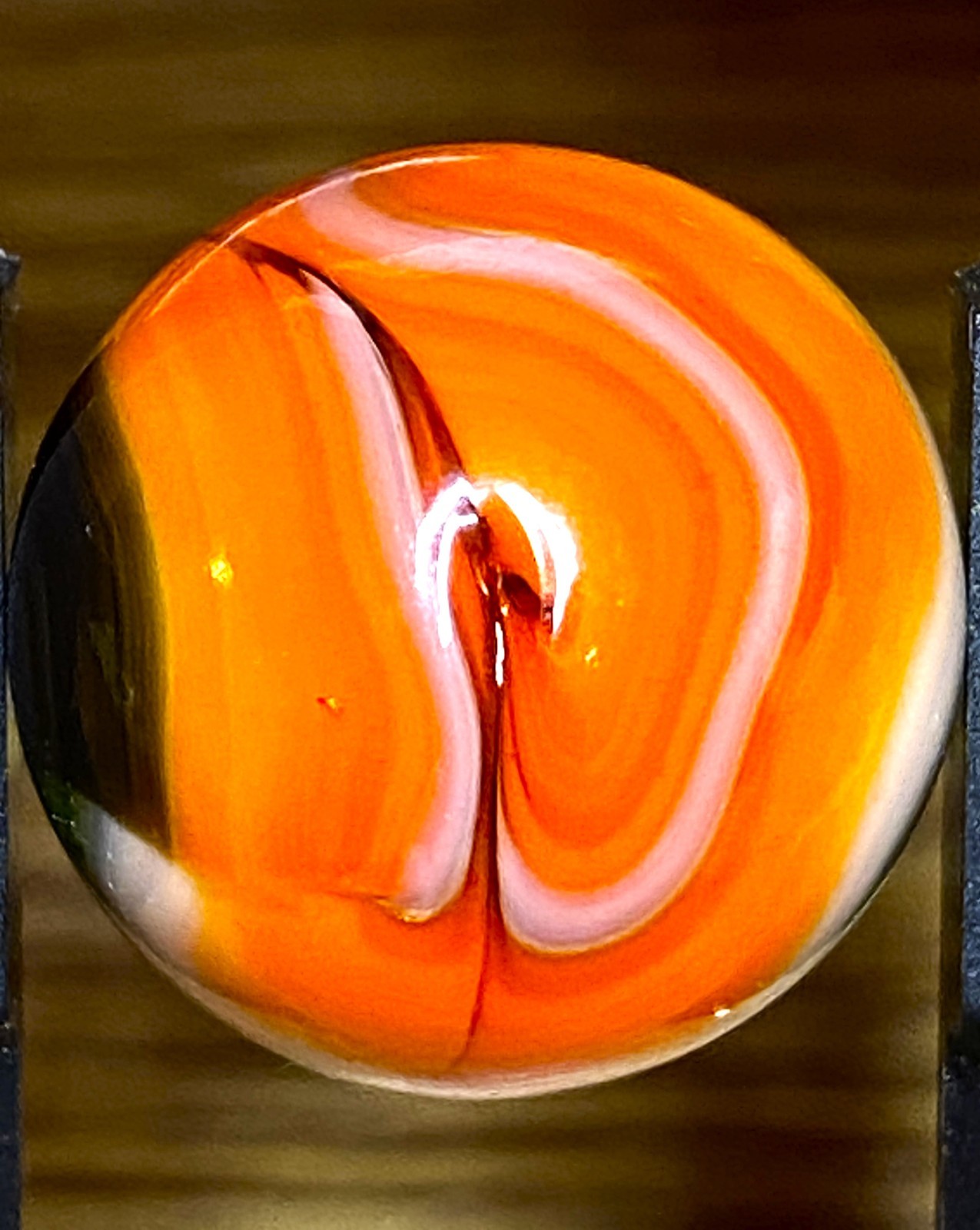 DAS/JABO WOW ! MOST WATERMELON LOOKING MARBL SWIRLED SHOOTER SIZE .75″ BOX03/239