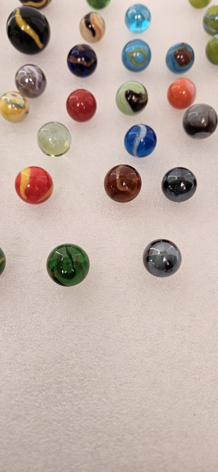 Vtg Lot Of 63 MARBLES., 3/4″ ACRO AGATE, Swirl, Clear, Too, Unique Colors