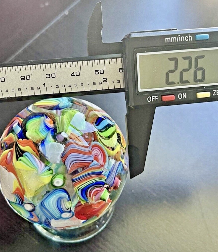 EDDIE SEESE MARBLE ART GLASS JELLYFISH FIELDS RAINBOW DICHROIC Huge 2.26″ FES 16