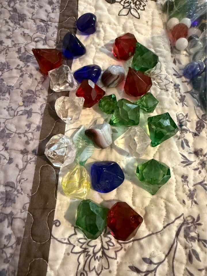 Assorted Decorative Glass and Acrylic Gems ,marbles & stones