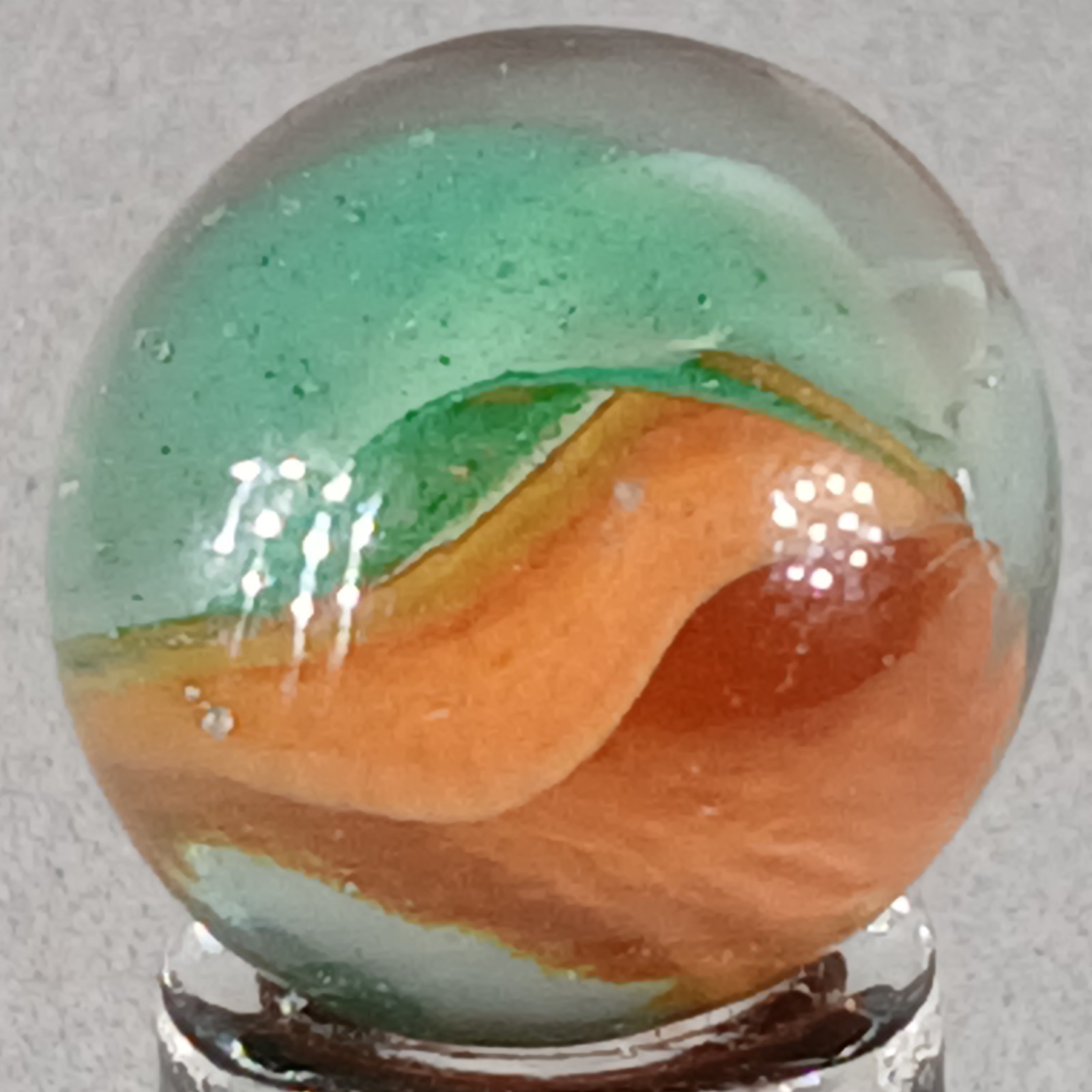 Vintage Imported Hybrid Cat’s Eye W/ Aventurine .60 Inches Near-Mint Condition