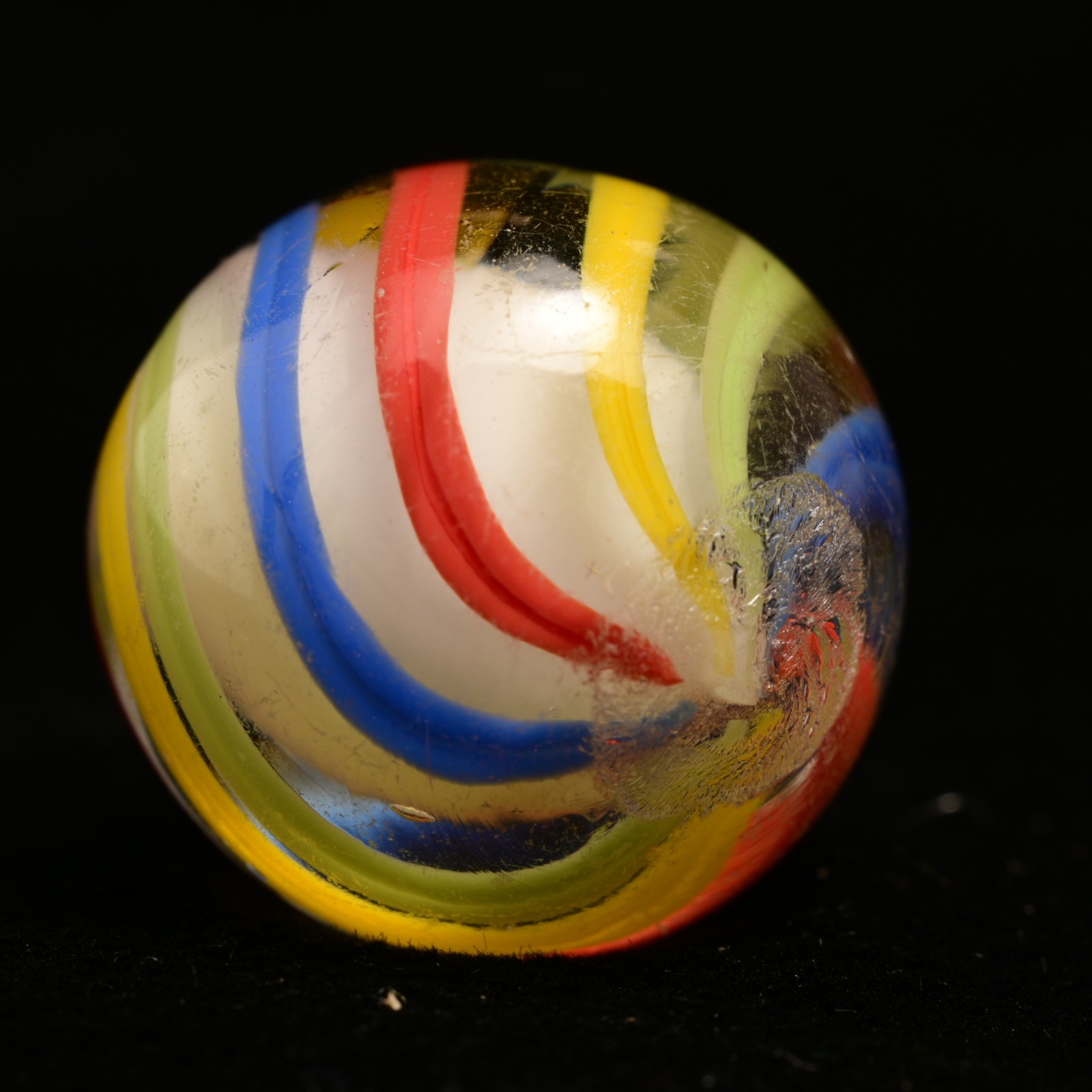 Solid Core German Handmade Antique Marble Primary Pinwheel Style 17.5mm 11/16”