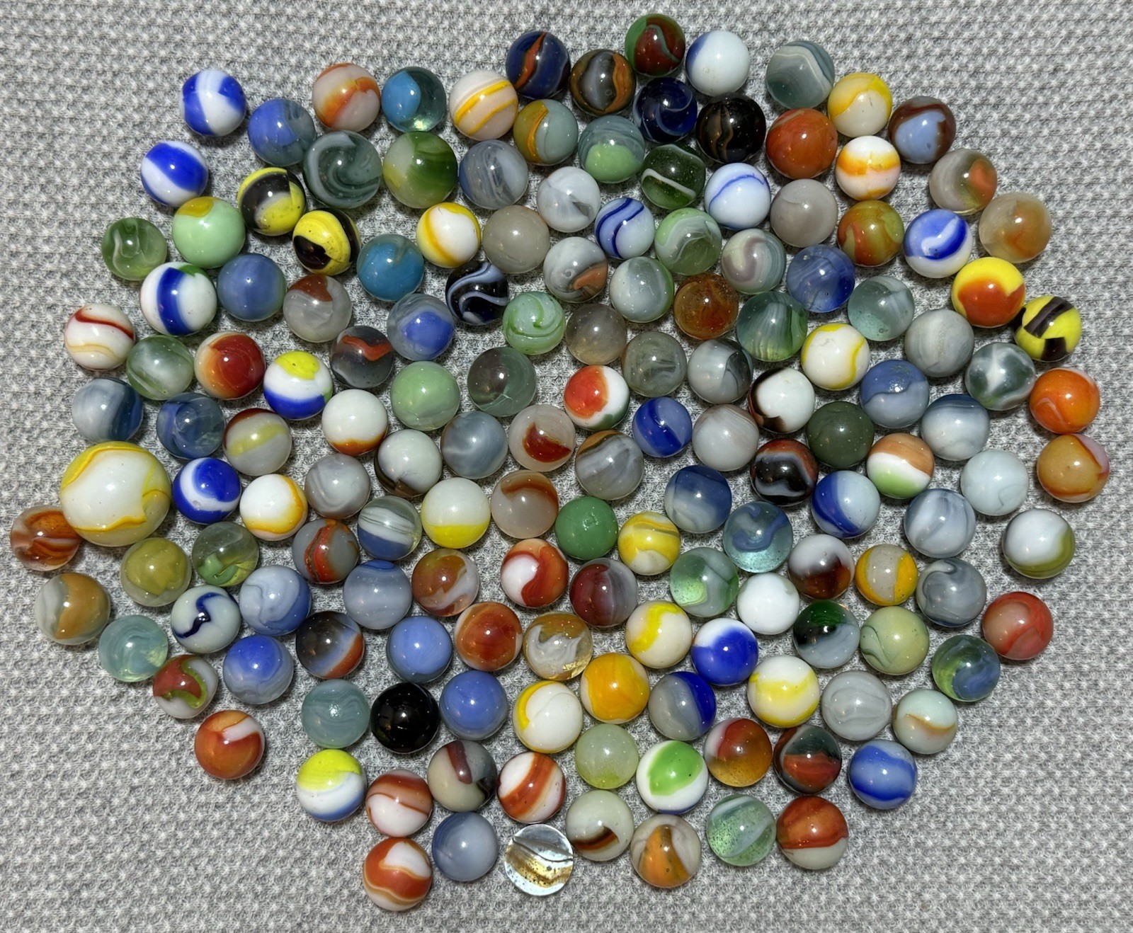 Lot Of 150+ Akro Peltier Vitro Marble King Marbles Various Sizes NM(-) To NM(+)
