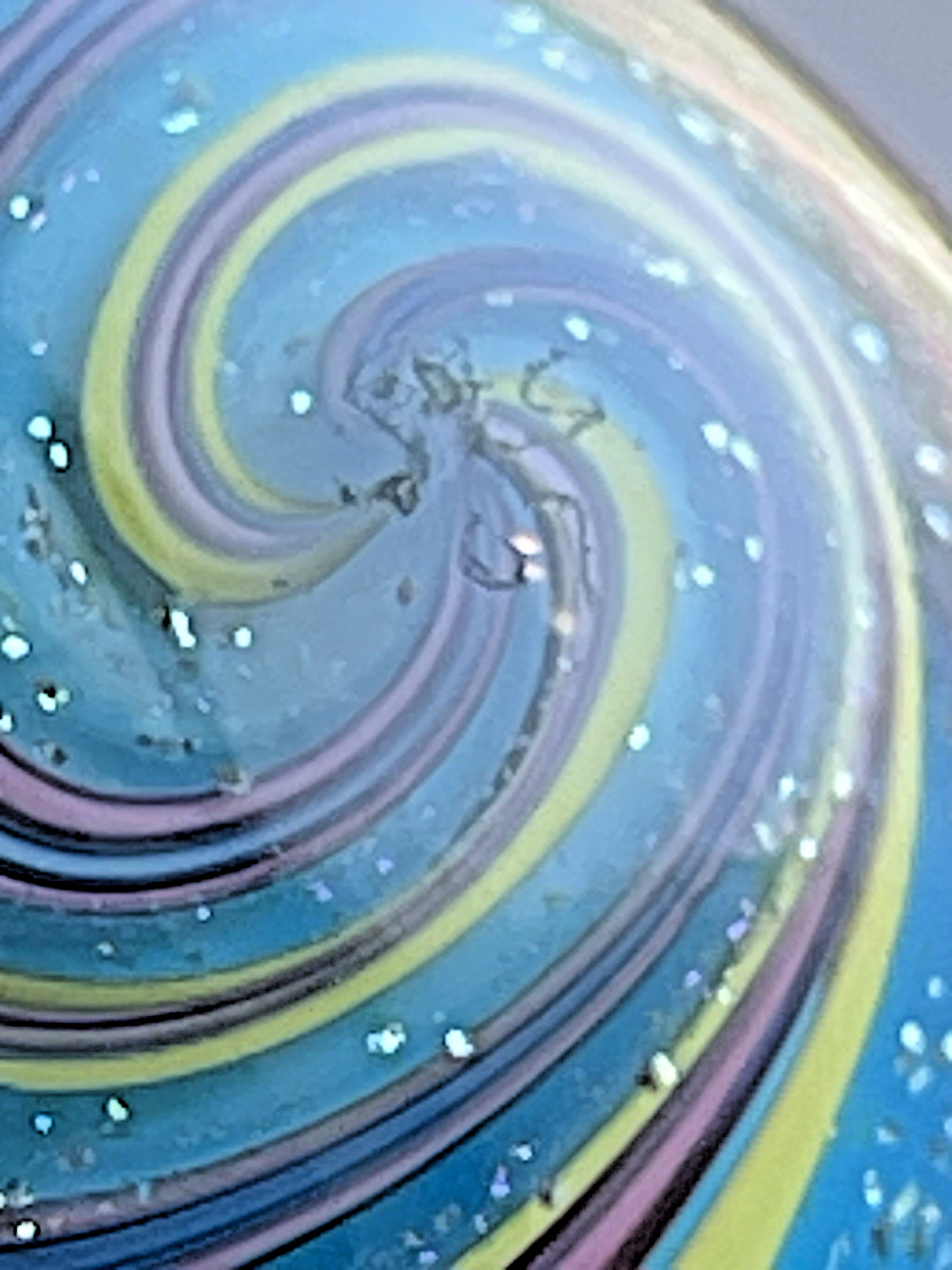 2007 EDDIE SEESE MARBLE “QUAD SPHERE” HANDMADE SIGNED DICHROIC GLASS ART 1.96″
