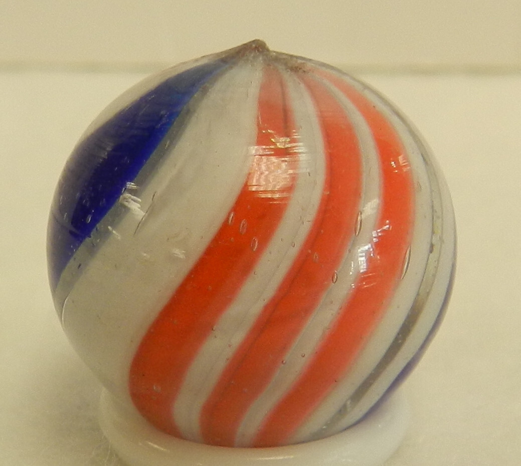 #17207m .75 Inches Vintage German Handmade Peppermint Swirl Marble