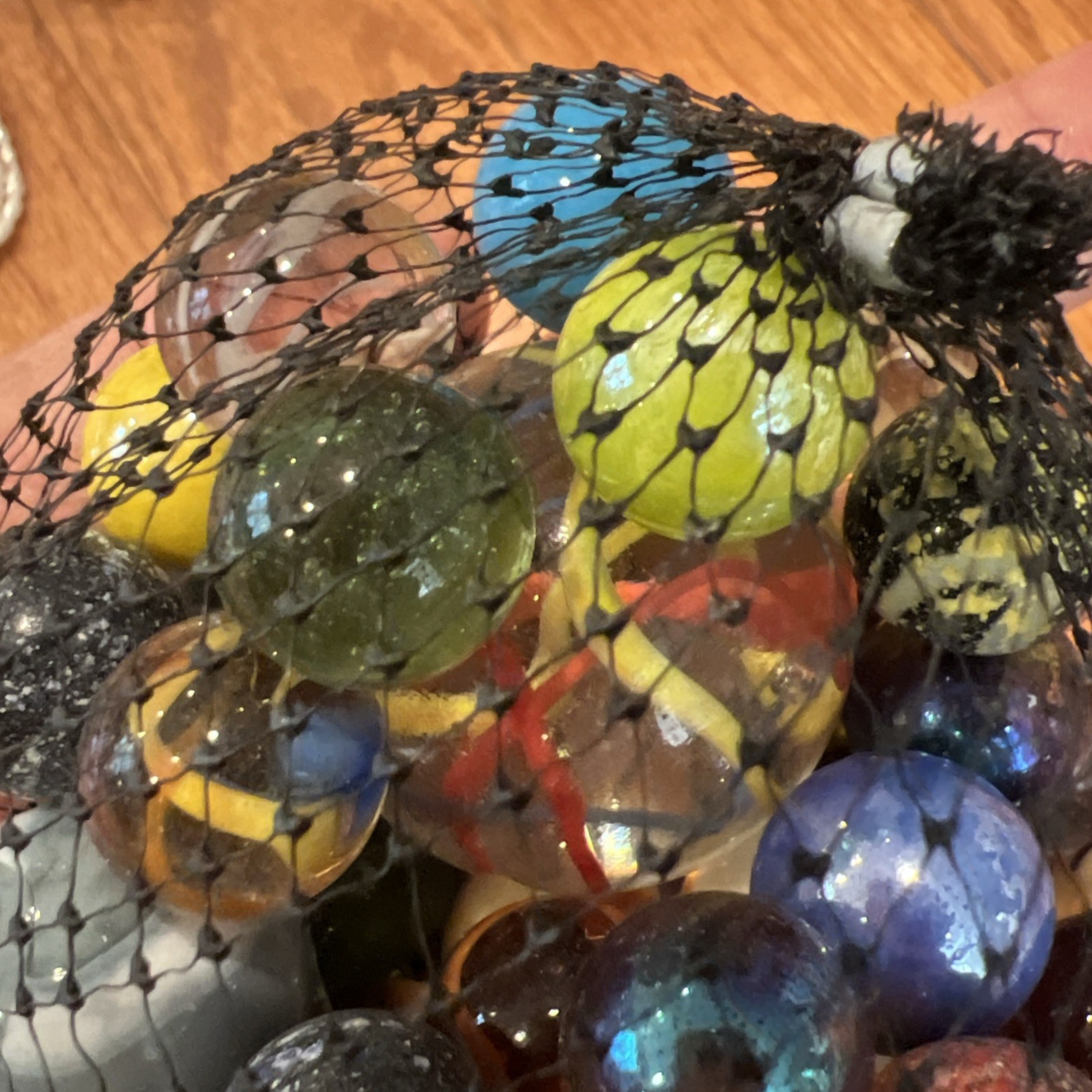 New Classic Mega Marbles Net Bag 10oz Assorted Unique Collectible Marbles