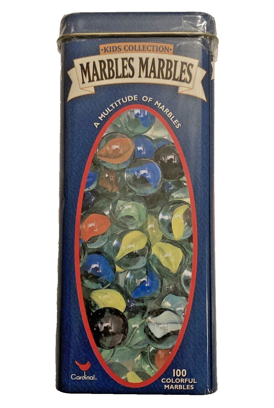 2001 Cardinal Kids Collection Marbles 100 Colorful Marbles in Tin NEW