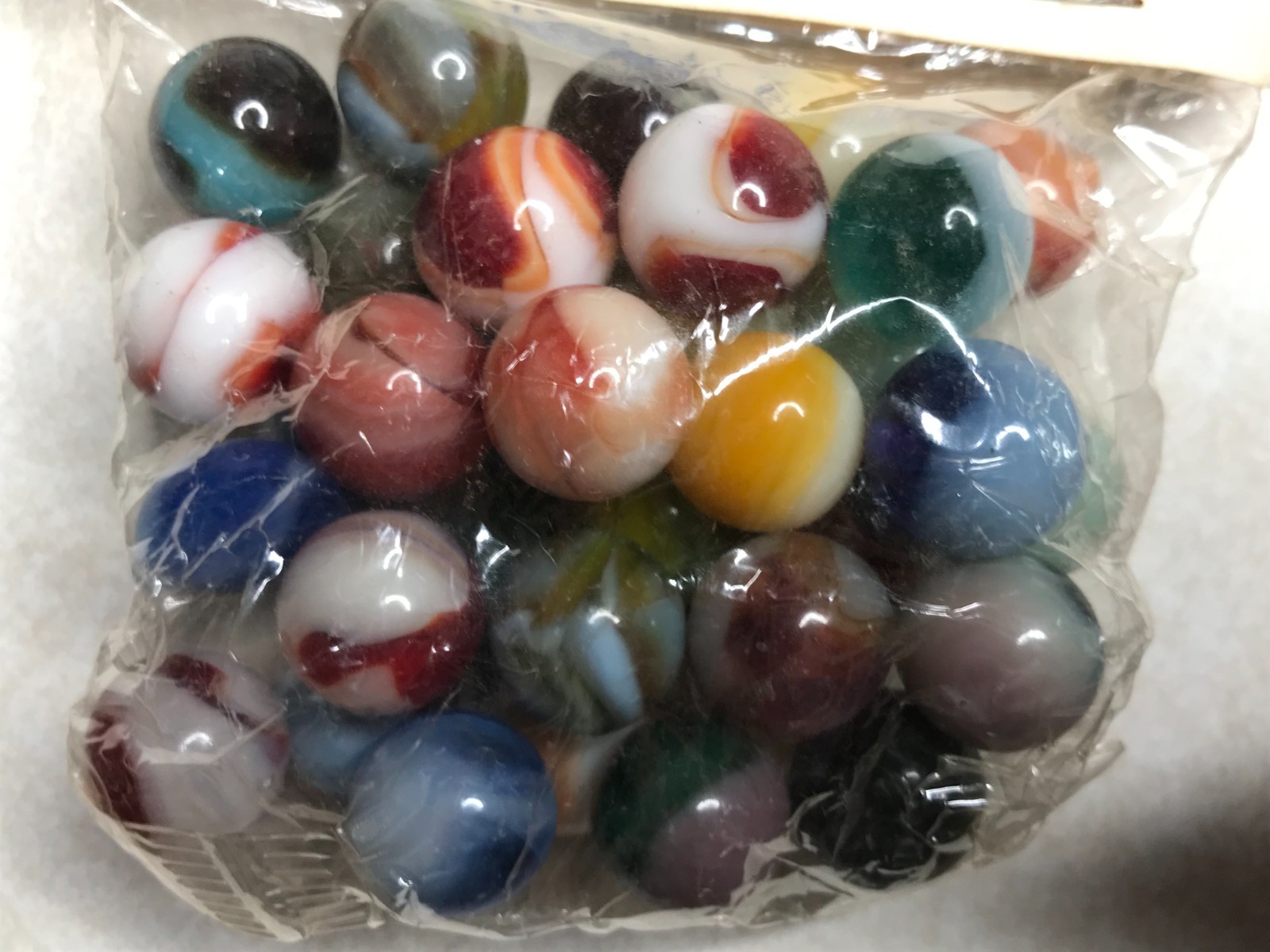2 Ives Mainline Marbles NOS Bag Toy Glass Lot Original Wrap ZA13 Reactive Glow