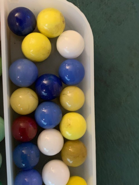 Lot 75 Mixed Glass Marble Collection Swirls, Cat’s Eyes & More Sizes 1/2″-3/4″