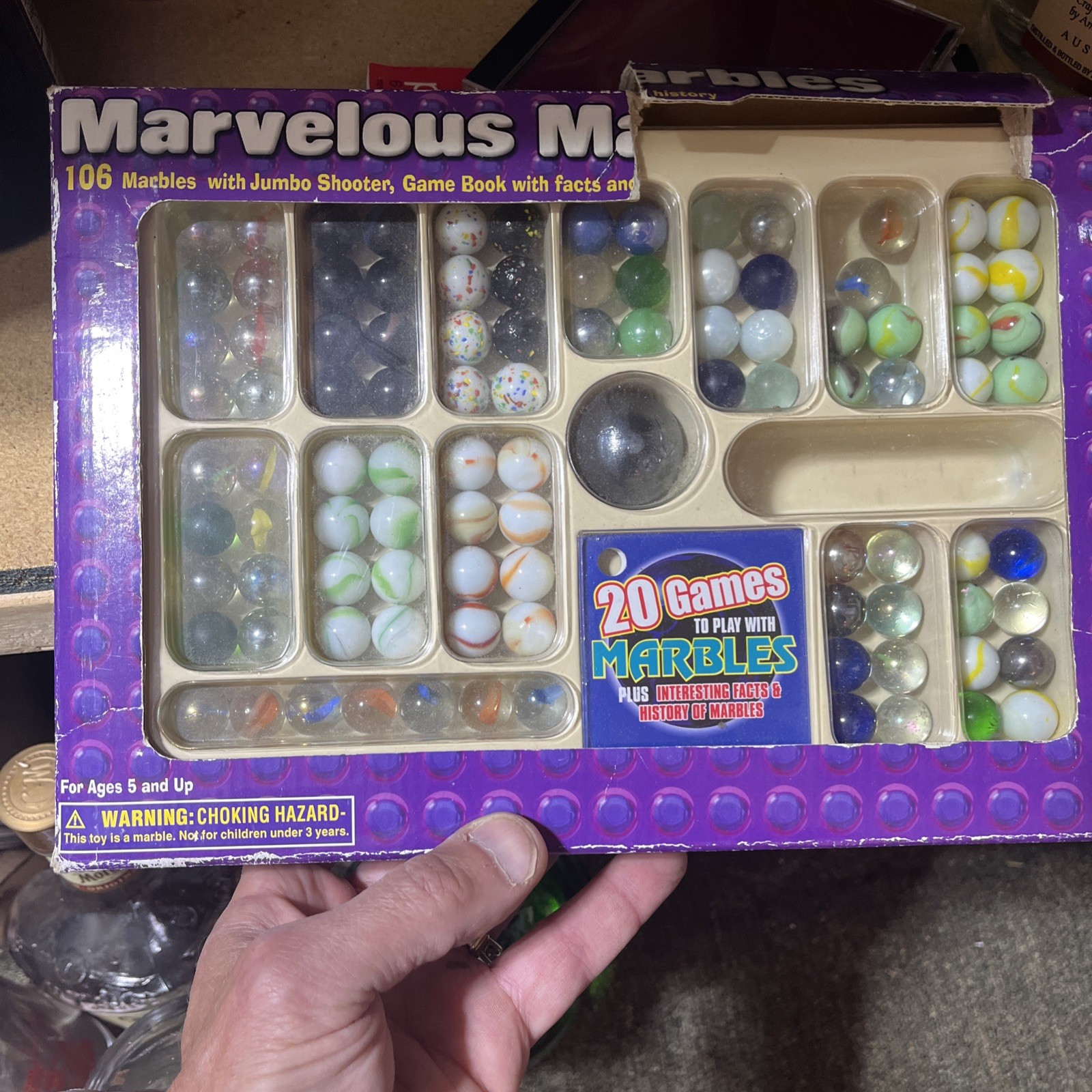 Marvelous Marbles 106 Marbles Jumbo Shooter Game Book Facts & History No. 16037