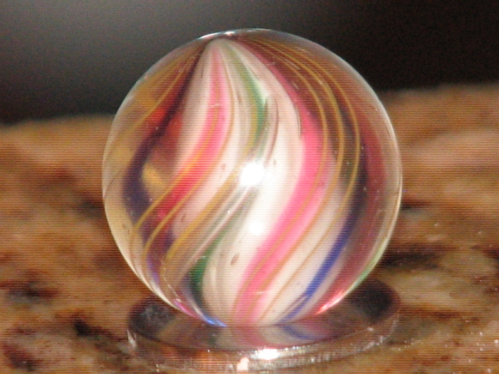 .680 inch dia. Antique German swirl marble