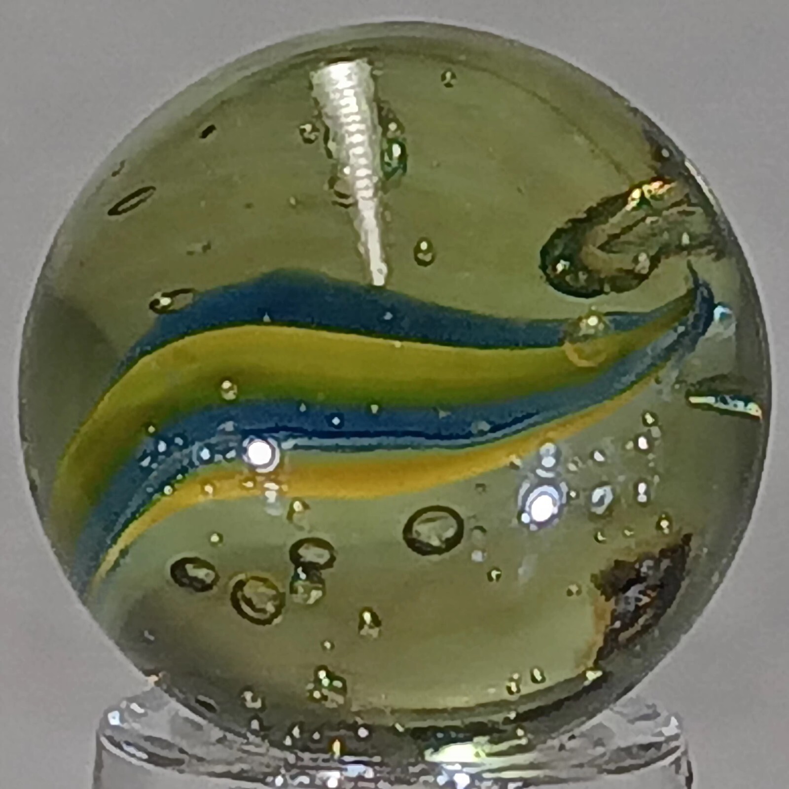 Vintage Tri-Color Hybrid Cat’s Eye Marble .62 Inches Near-Mint Condition