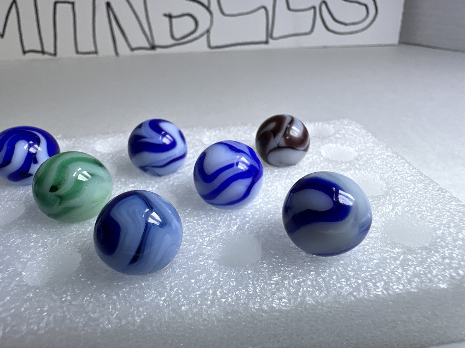 285 Lot of 12 Ravenswood Swirl Vintage Marbles! Awesome Lot