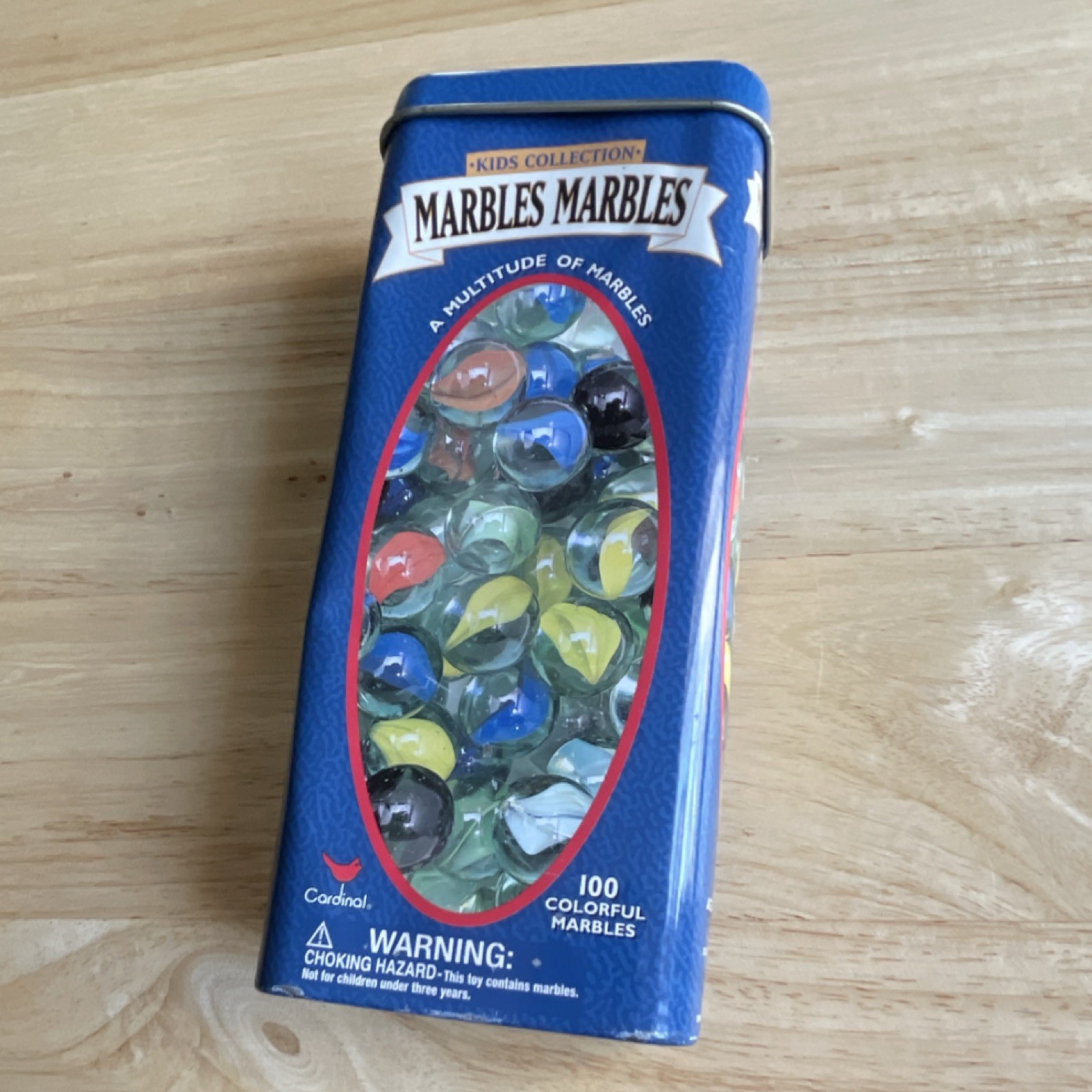 Cardinal Cat’s Eye Machine Made Marbles Tin 100pcs Ages 8-11 2021