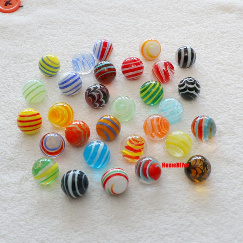 16mm Multicolour Glass Marbles Beads Round Solid Balls Fish Tank Vase Decorative