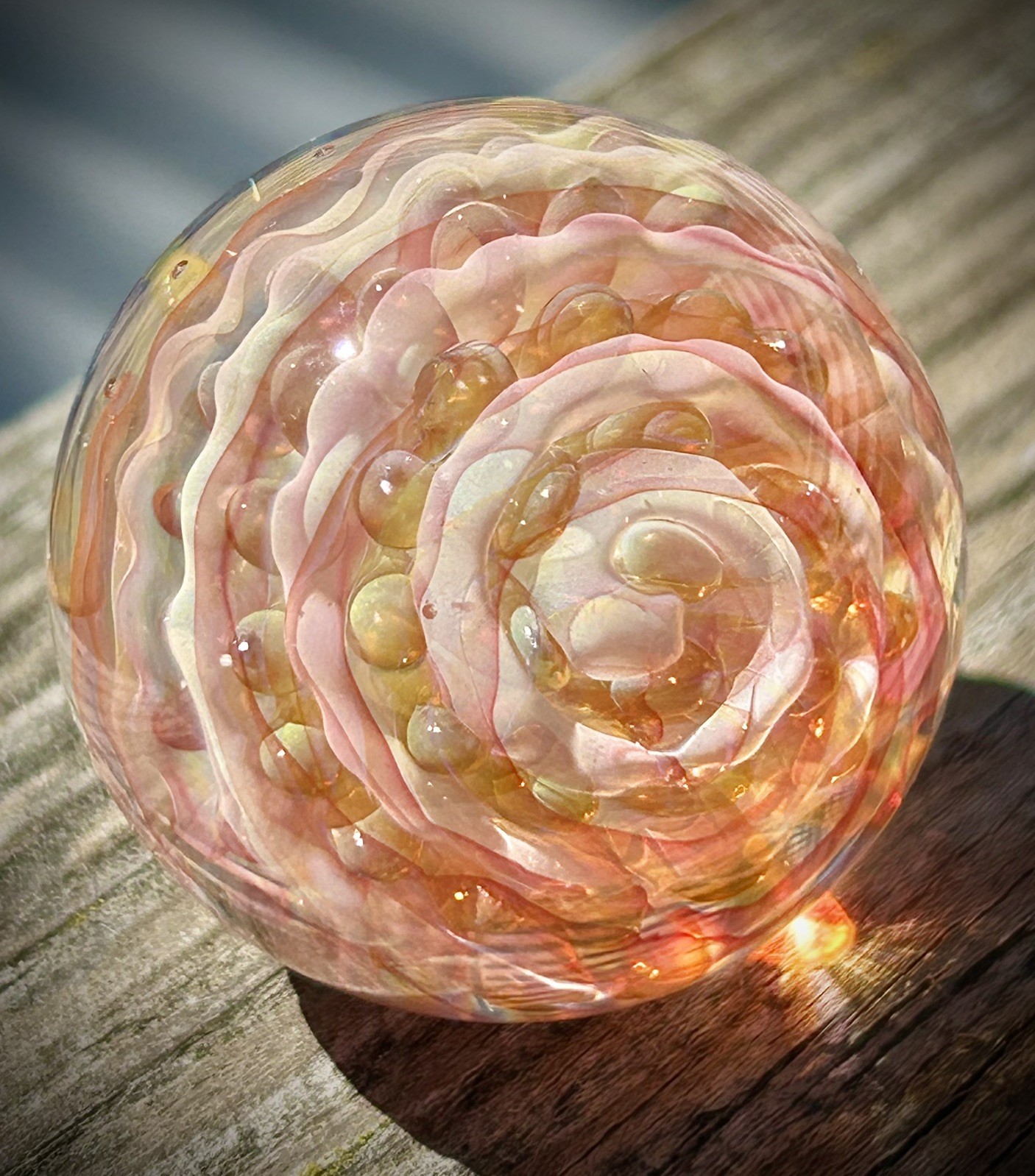 Contemporary Art Glass Marble 1.25″ Fumed Borosilicate MIB Handmade Boro Boyle