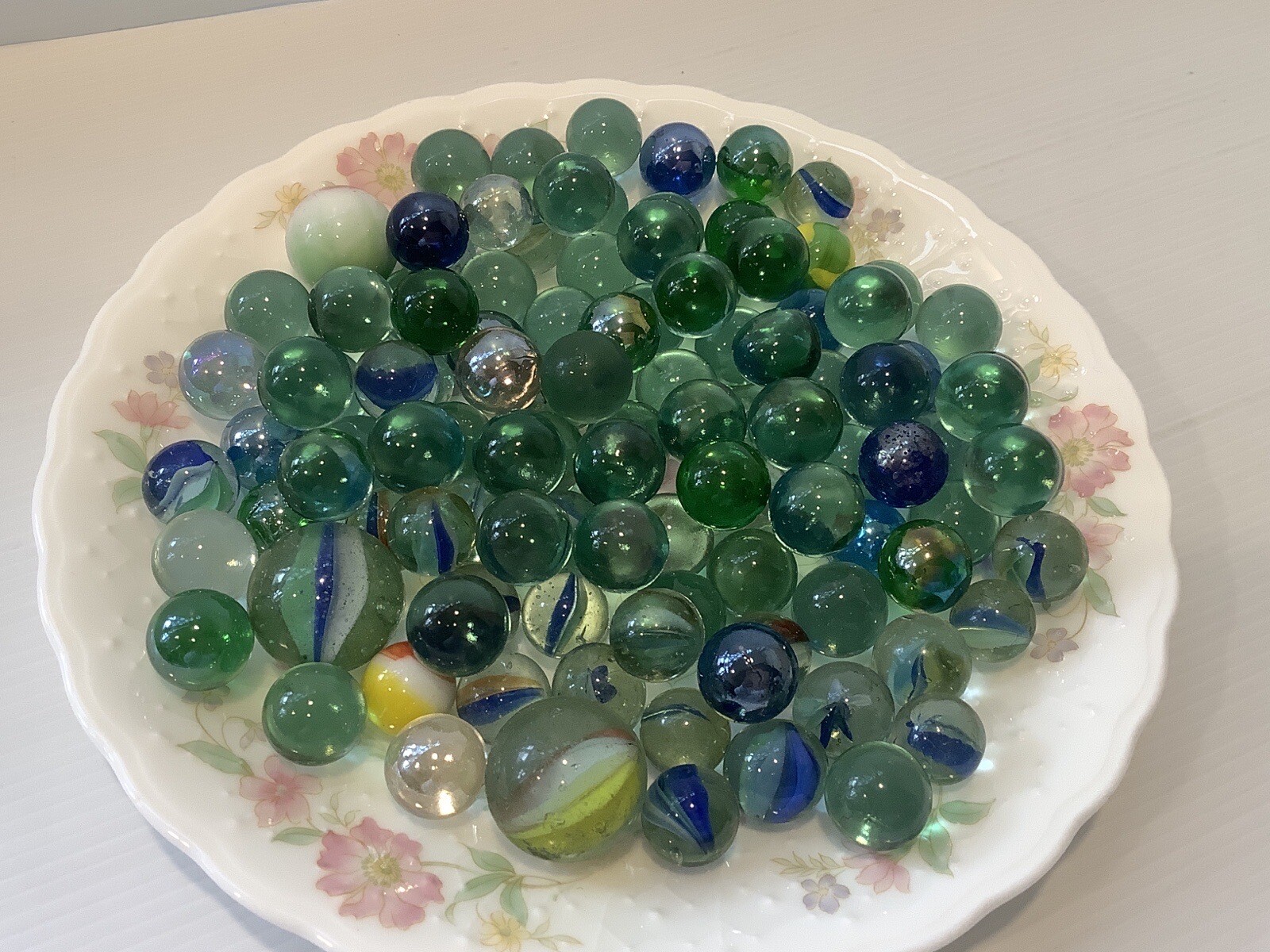 Marbles Glass In Large Vintage Coffee Glass Jar Lot 2 Toys Tom Bowlers