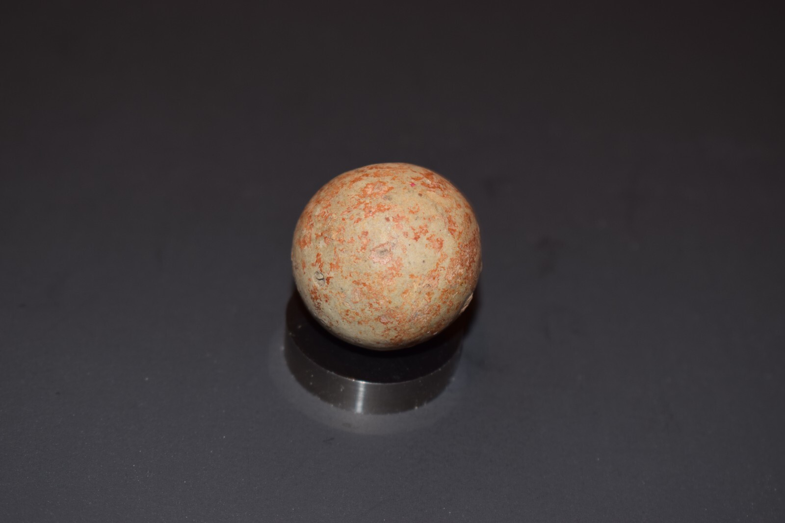 ⭐Antique Handmade🍊Dyed Fired Glazed Clay Toy Marble 🦶Toe Braker Size 1.046
