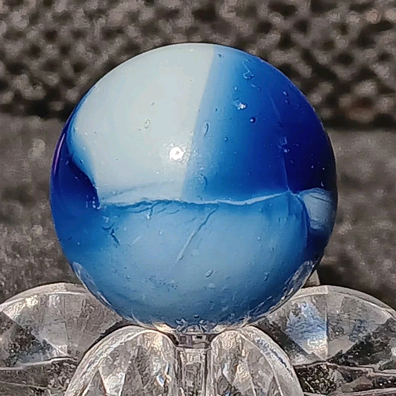 Kokomo Opalescent Glass Rainbo Marble. .61″ Nm. HTF Example