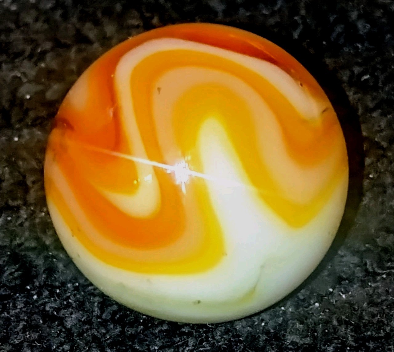 Vintage Alley Agate Flame Swirl Shooter Opaque Multi Color Glass Toy Marble .92″