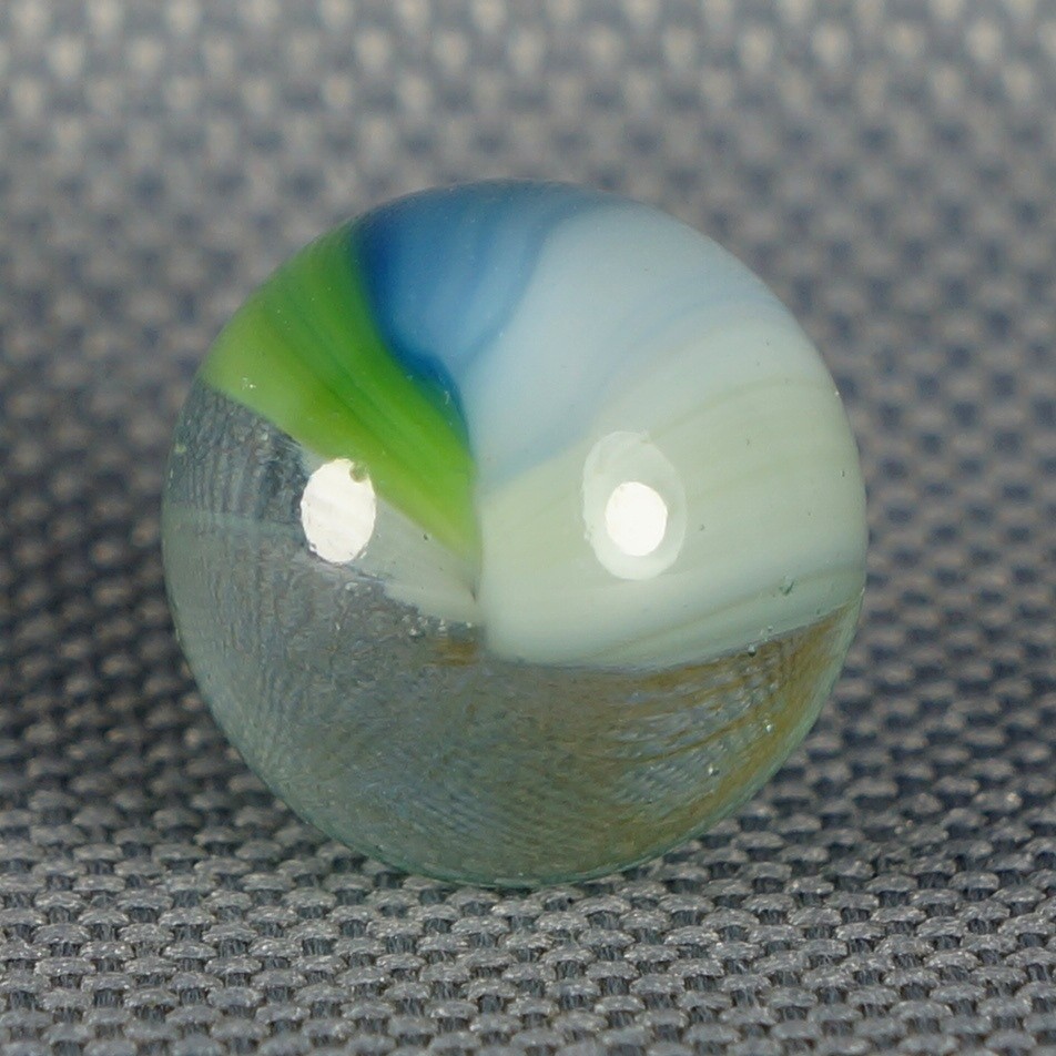 Vintage Marble: Mint 9/16 Master Made Green Blue Sunburst -One Killer Old Mib